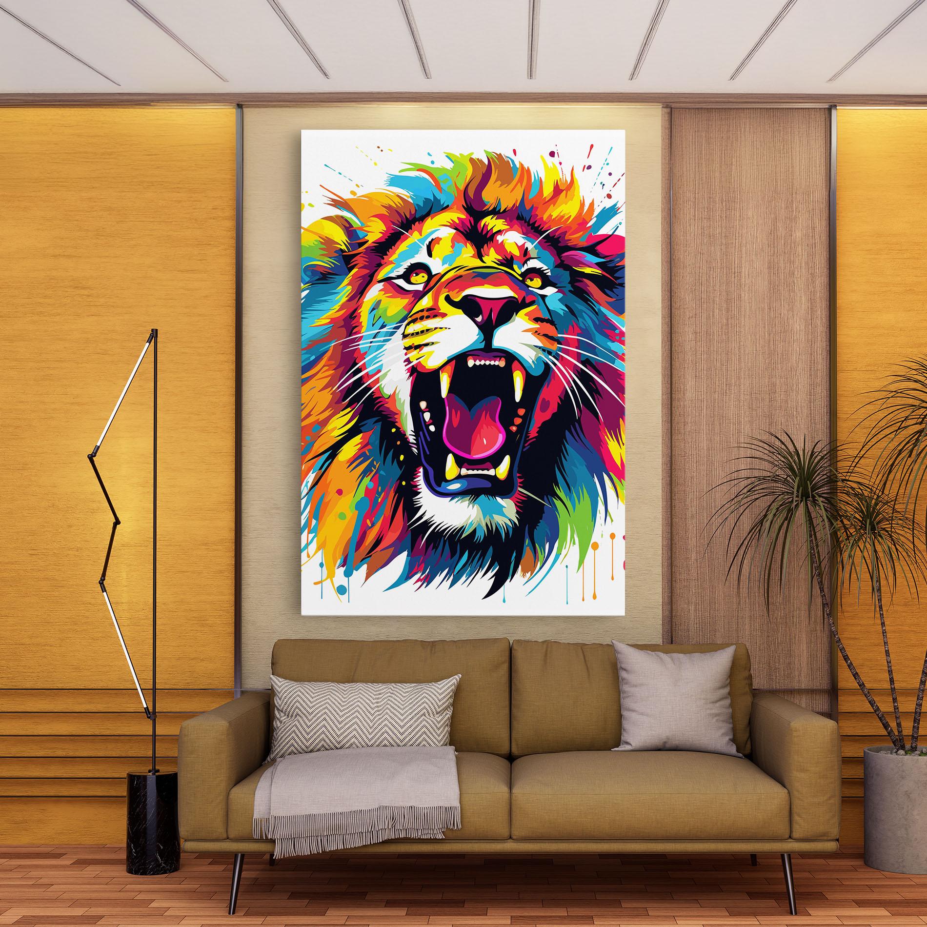 Leinwandbild Angry Lion Mix mockup 9