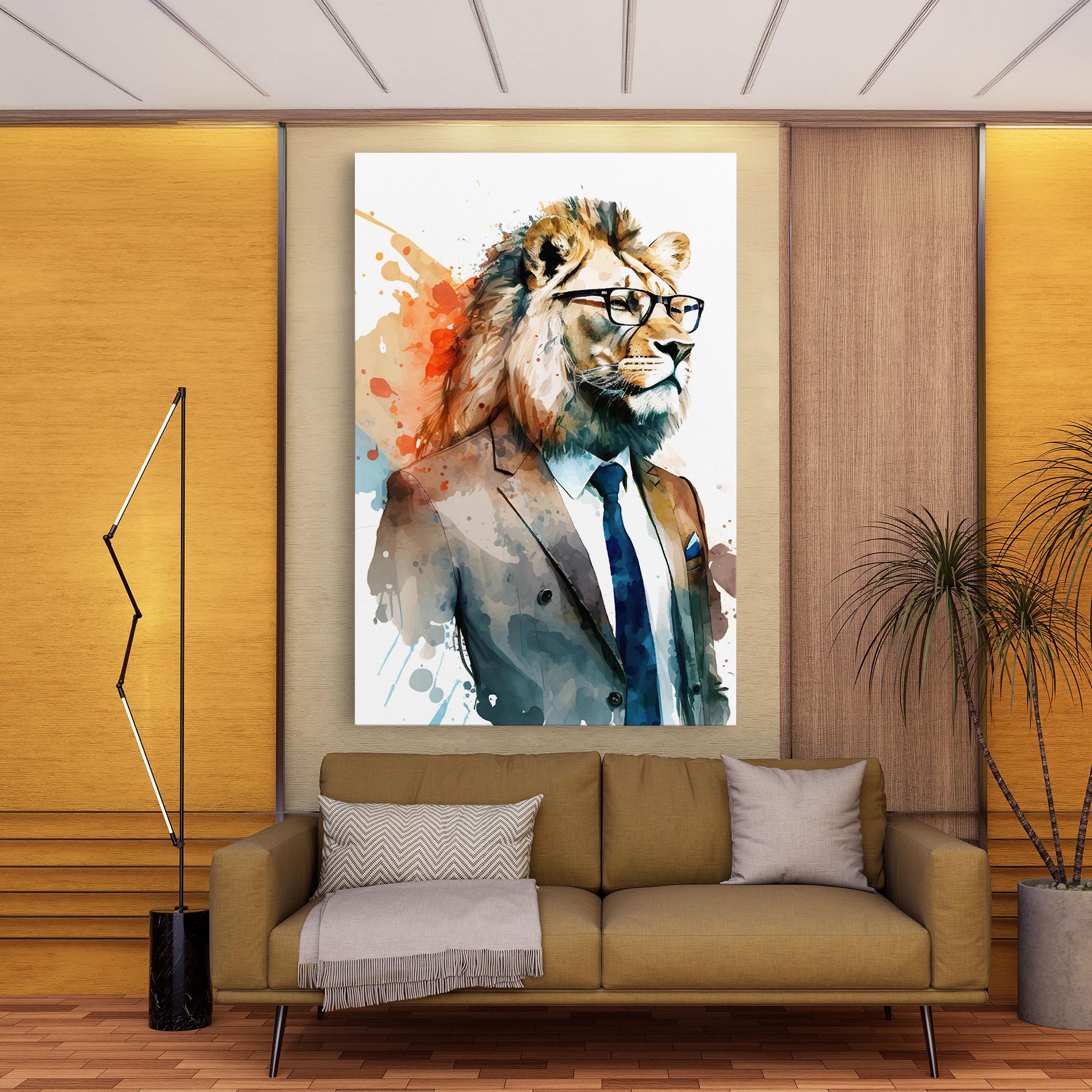 Leinwandbild Brown Suit Lion mockup 9