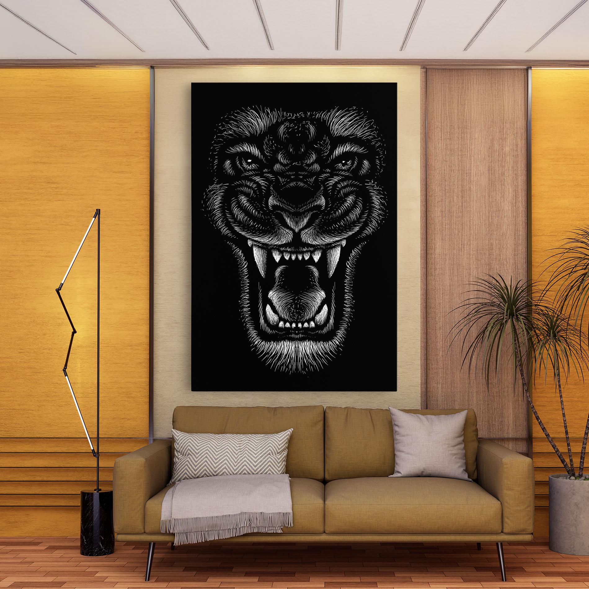 Leinwandbild Lion Bite mockup 9