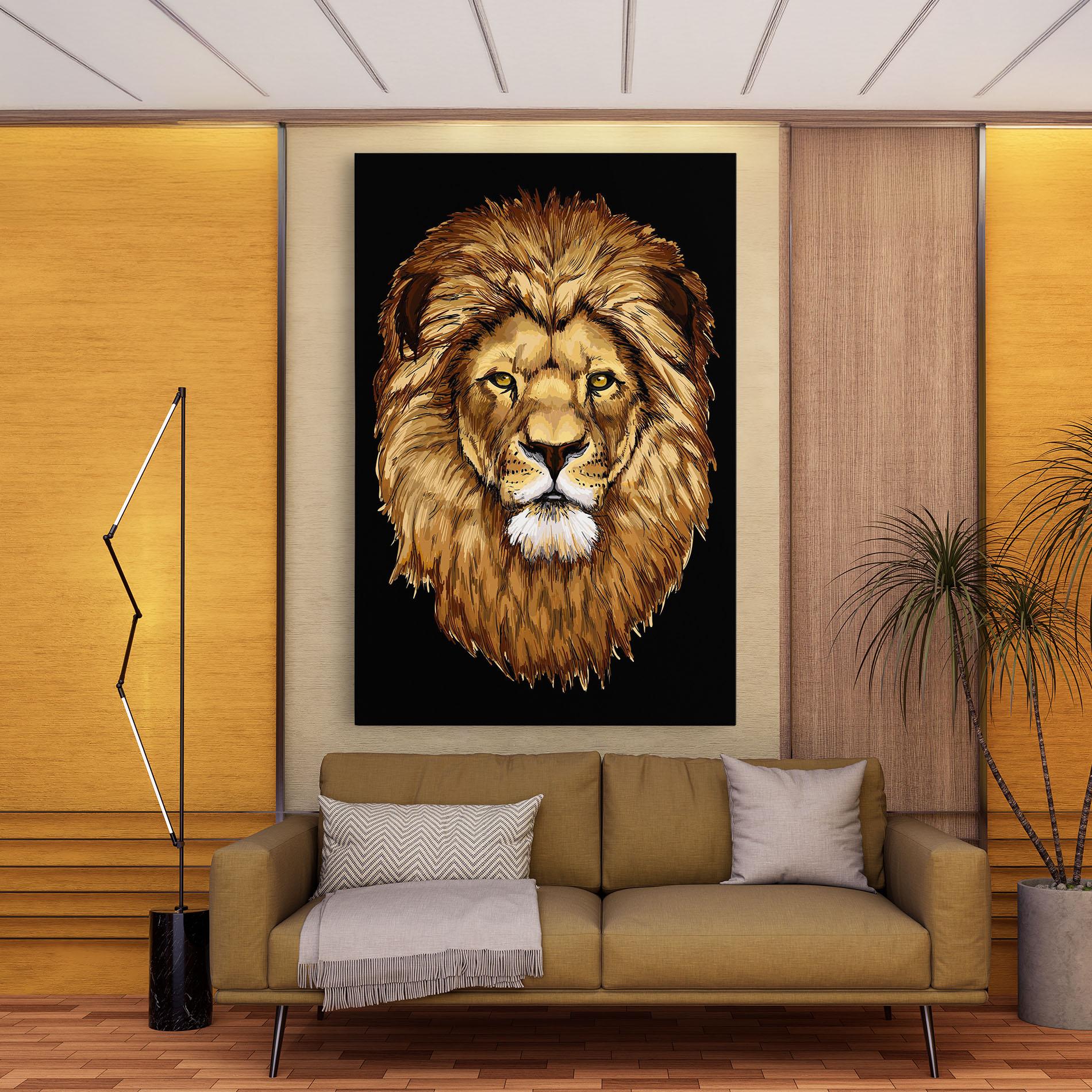 Leinwandbild Lion Head mockup 9