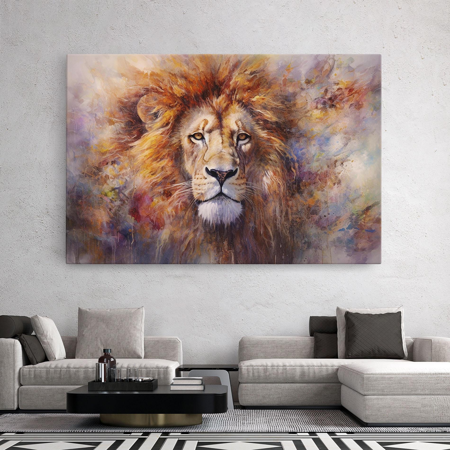 Leinwandbild Abstract Lion Head mockup 2