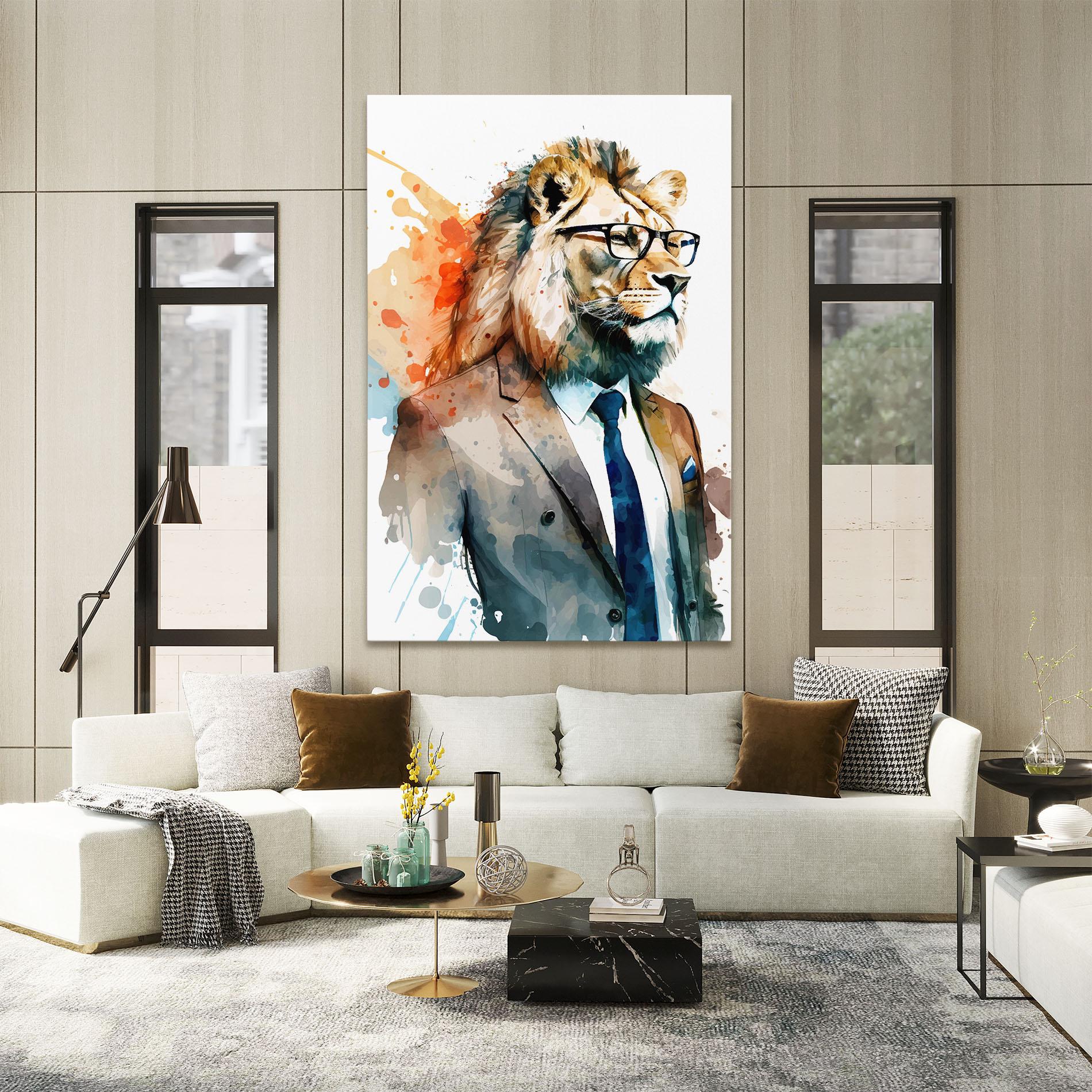Leinwandbild Brown Suit Lion mockup 2