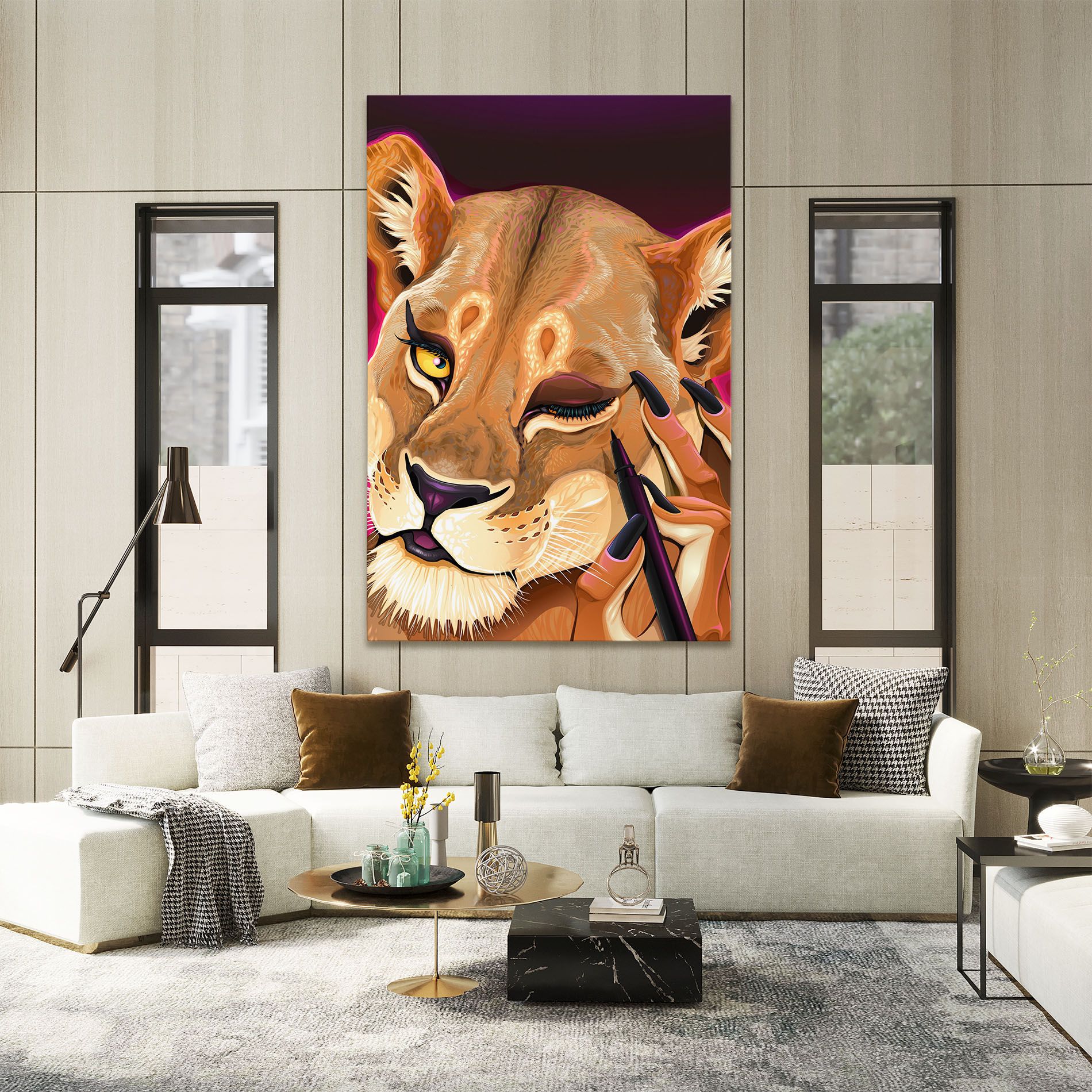 Female Lion Makeup mockup 2