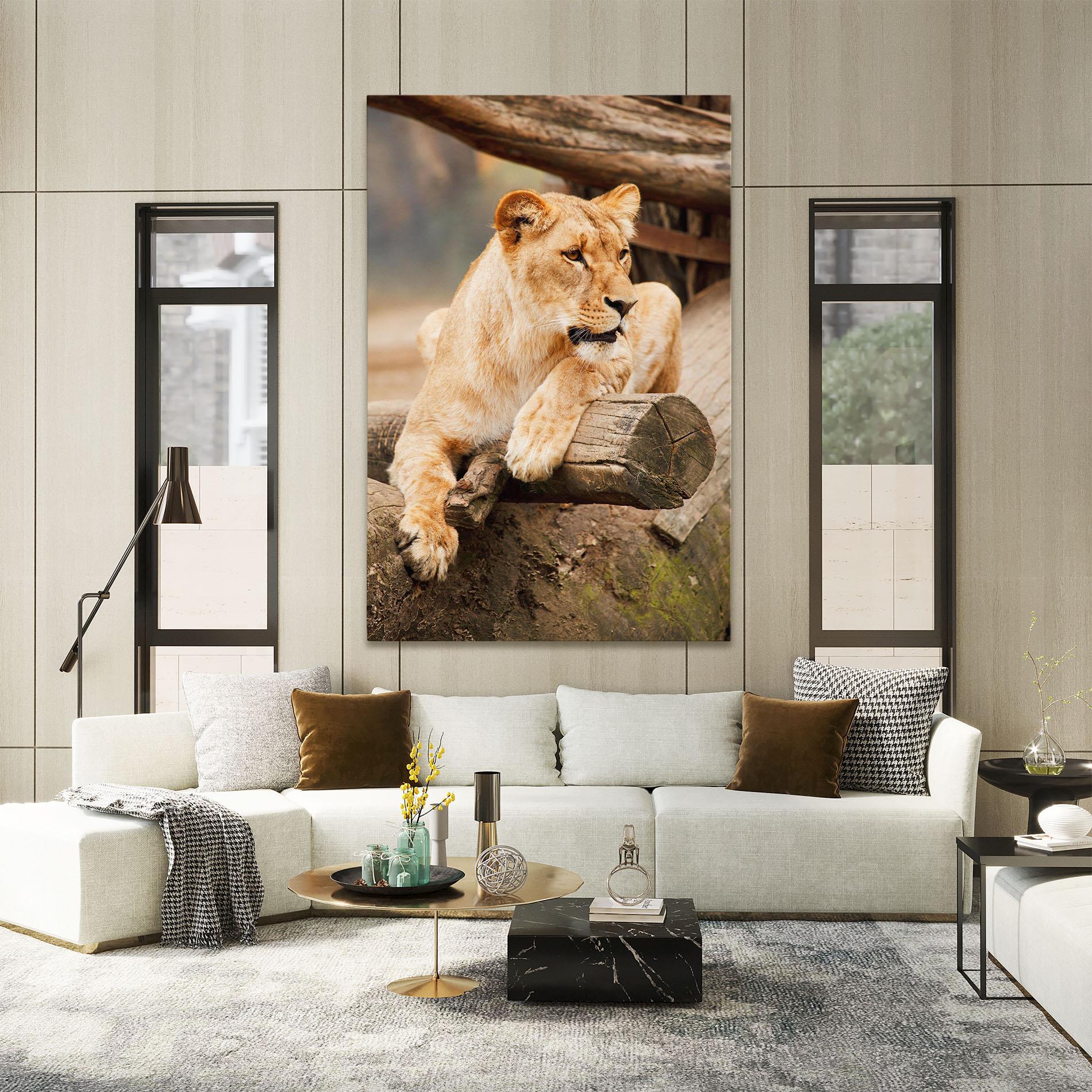 Leinwandbild Female Lion Sitting mockup 2