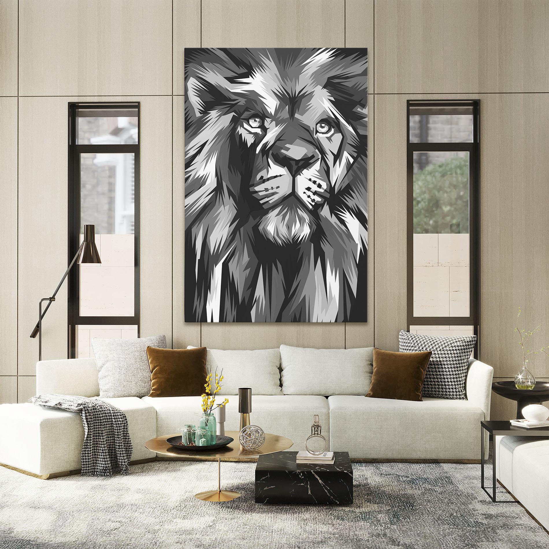 Leinwandbild Grey Head Lion mockup 2