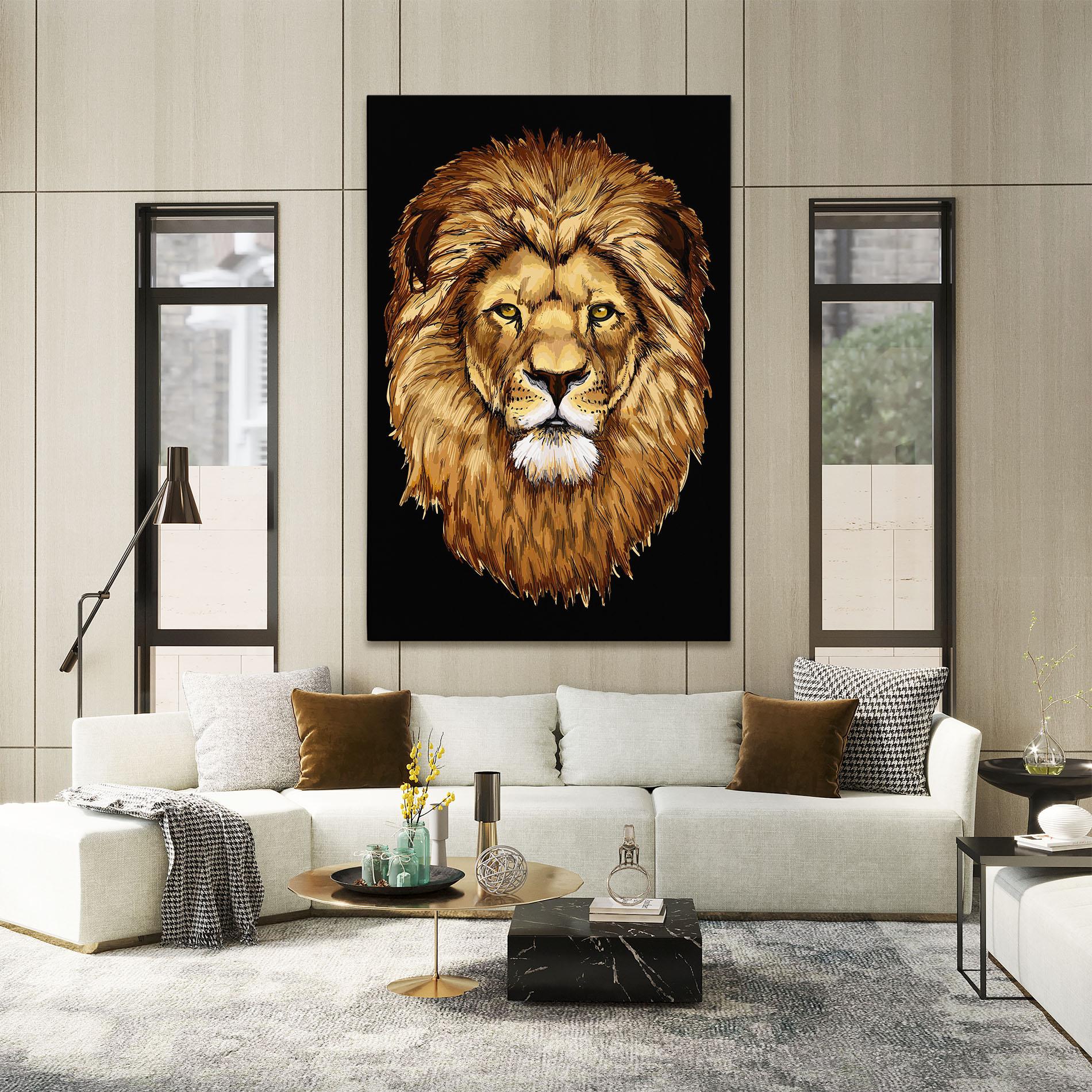 Leinwandbild Lion Head mockup 2