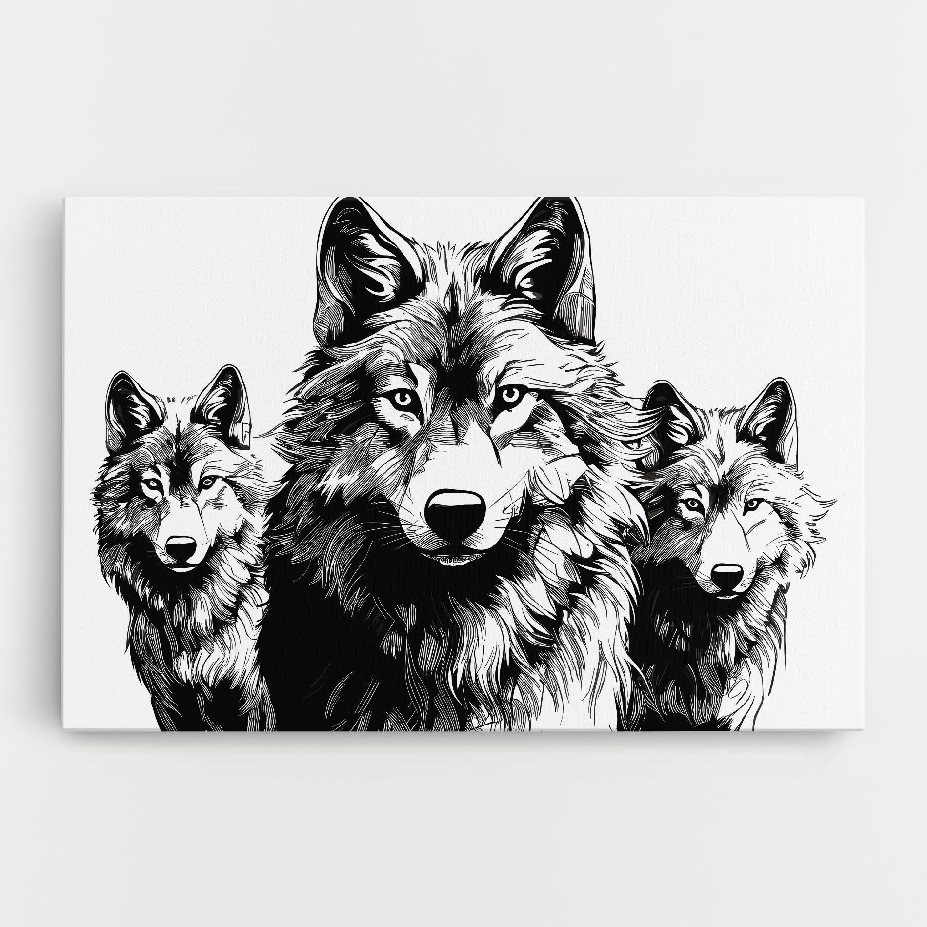 Leinwandbild 3 Wolves mockup 0