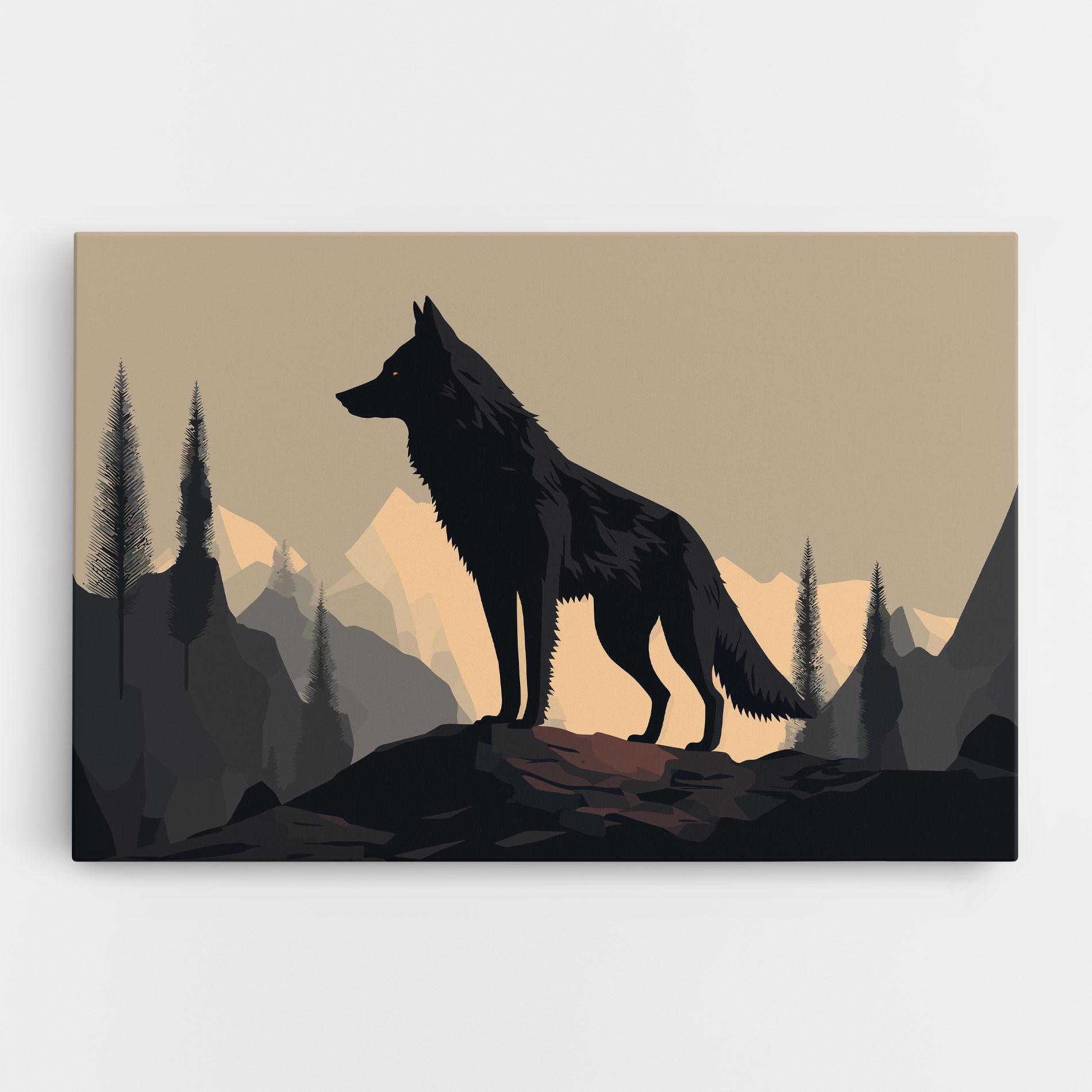 Leinwandbild Black Wolf mockup 0