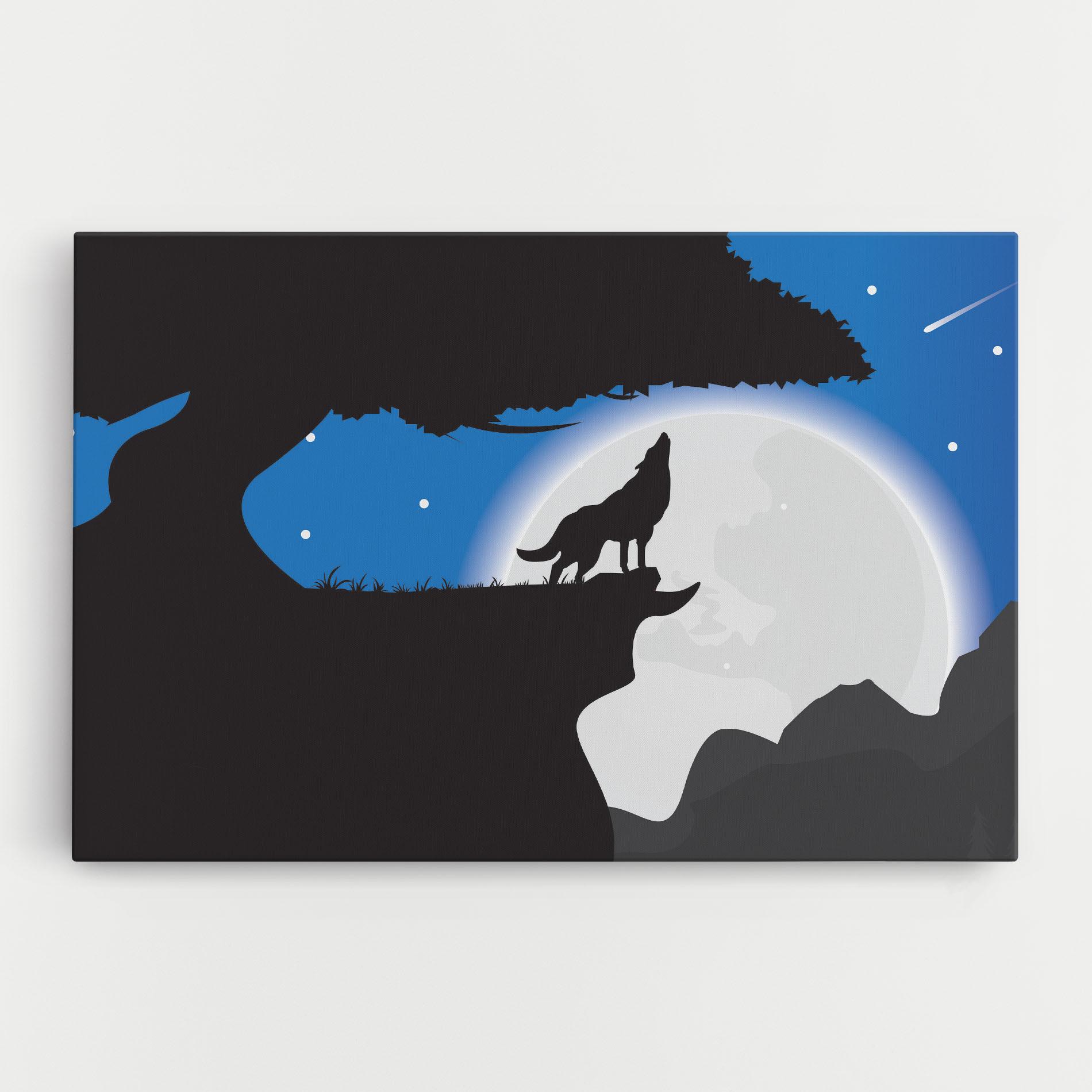 Leinwandbild Blue Light Wolf mockup 0