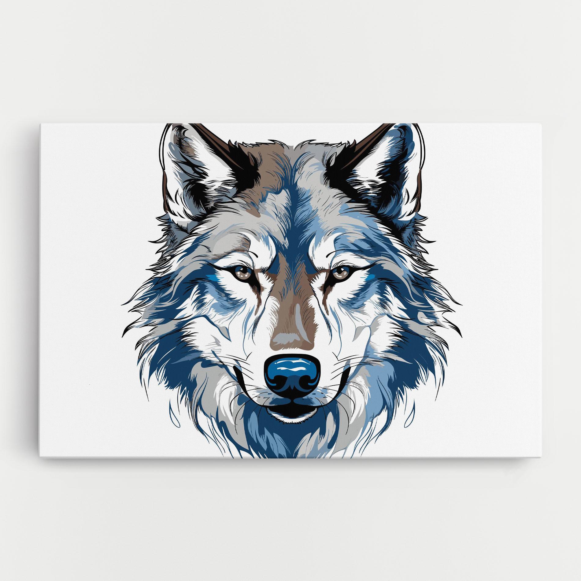 Leinwandbild Blue Wolf Head mockup 0