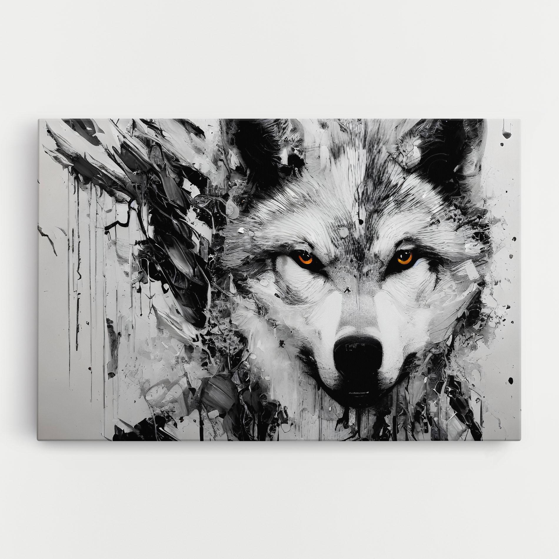 Leinwandbild Grey Wolf Portrait mockup 0