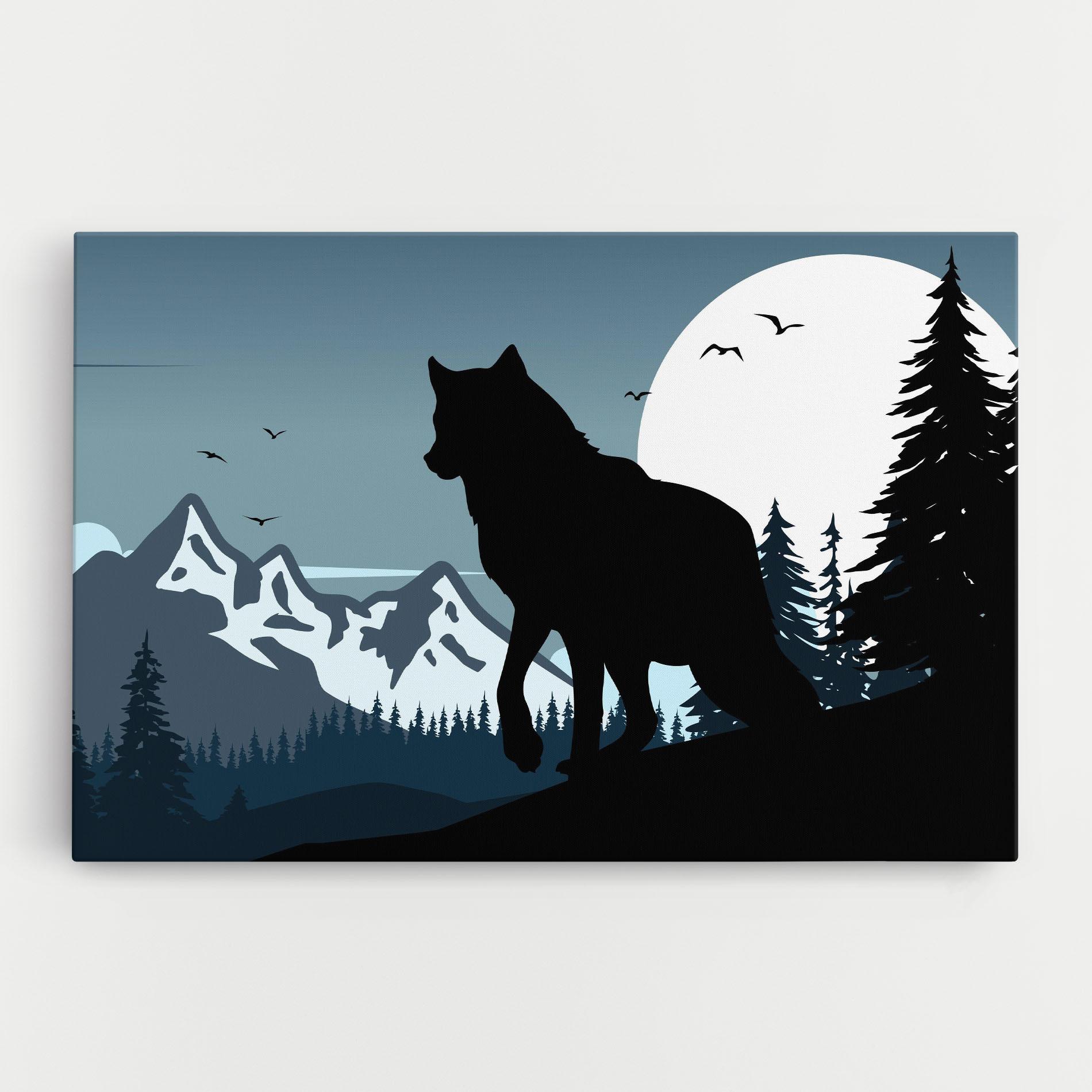 Leinwandbild Hill Wolf mockup 0