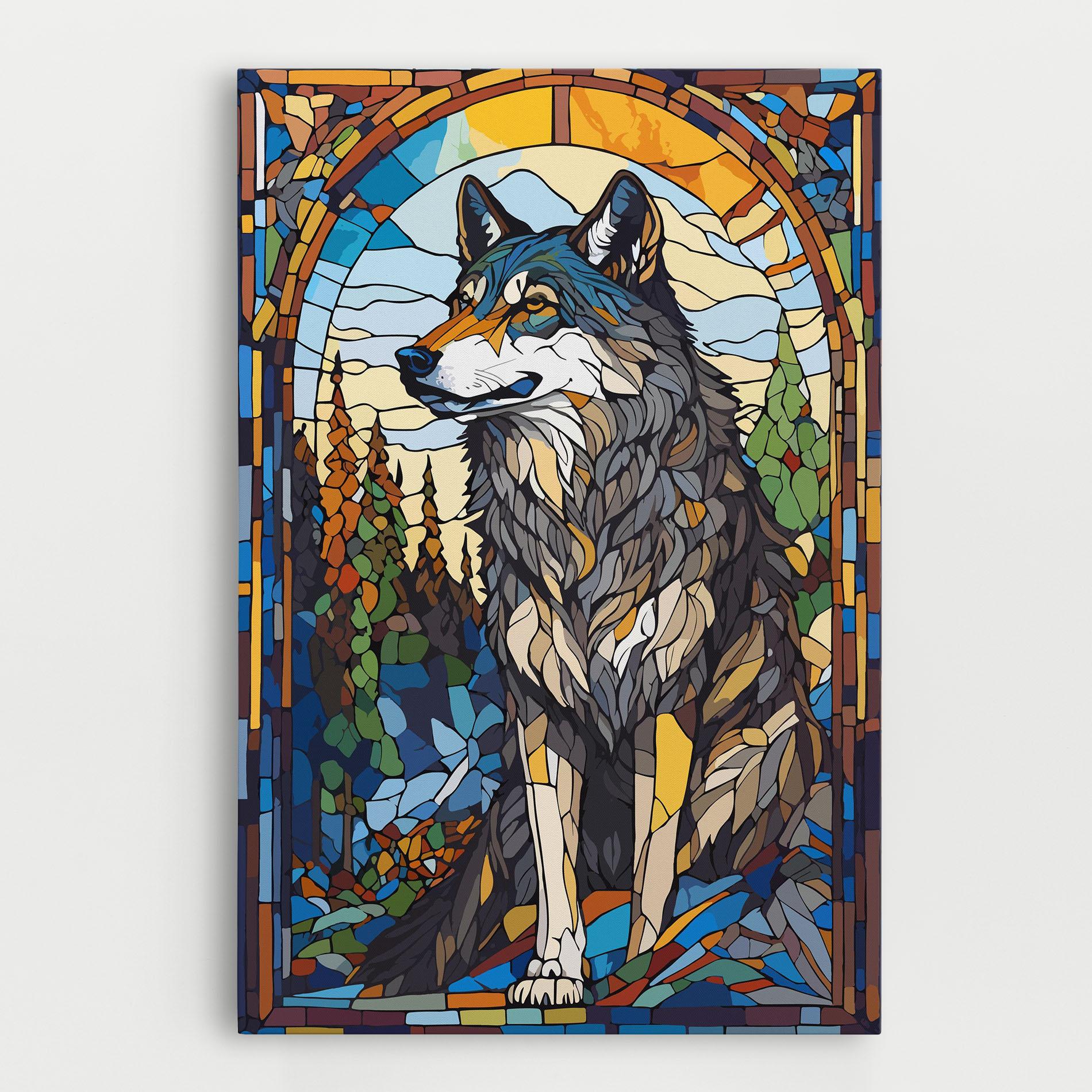 Leinwandbild Glass Wolf mockup 0