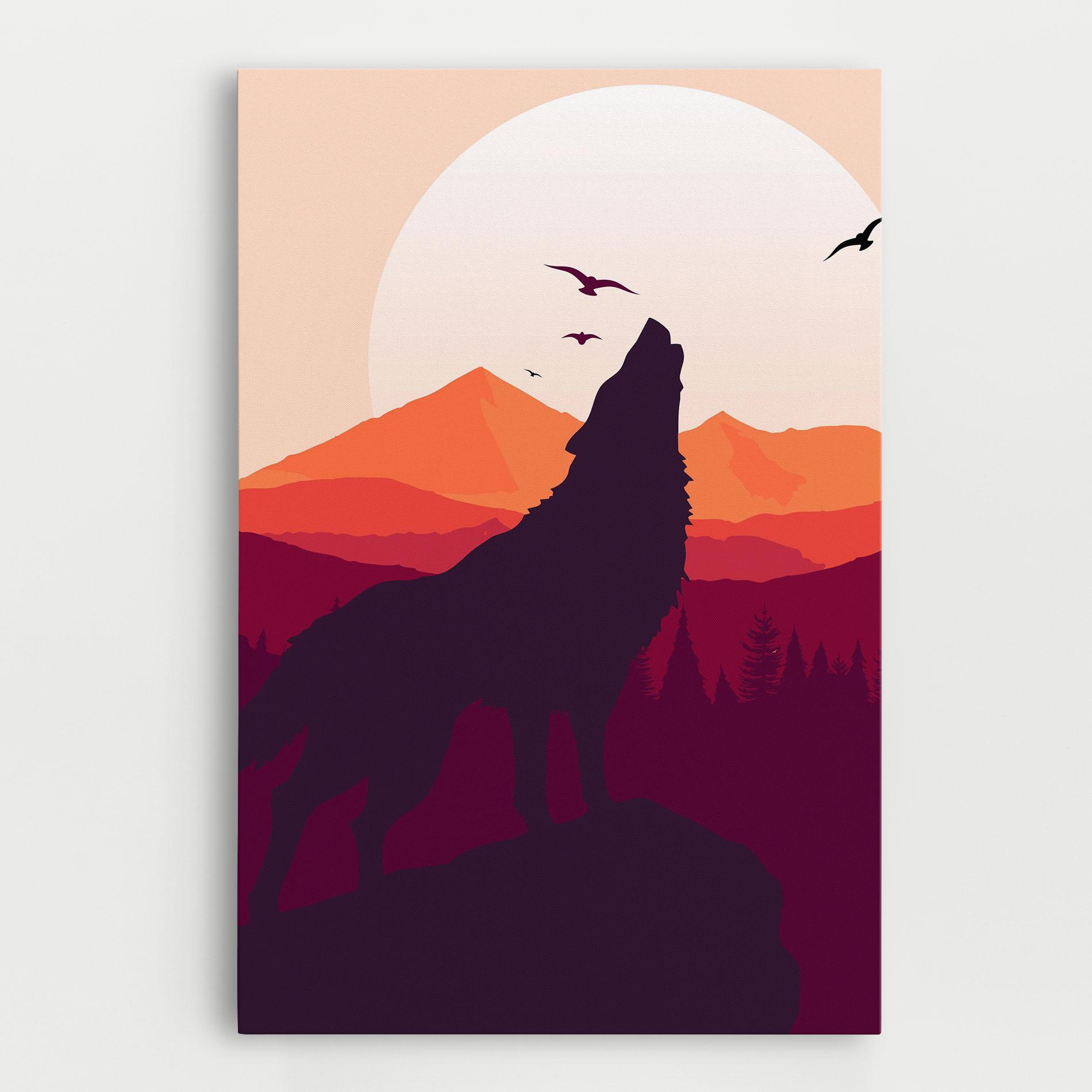 Leinwandbild Wolf Pink Moon mockup 0