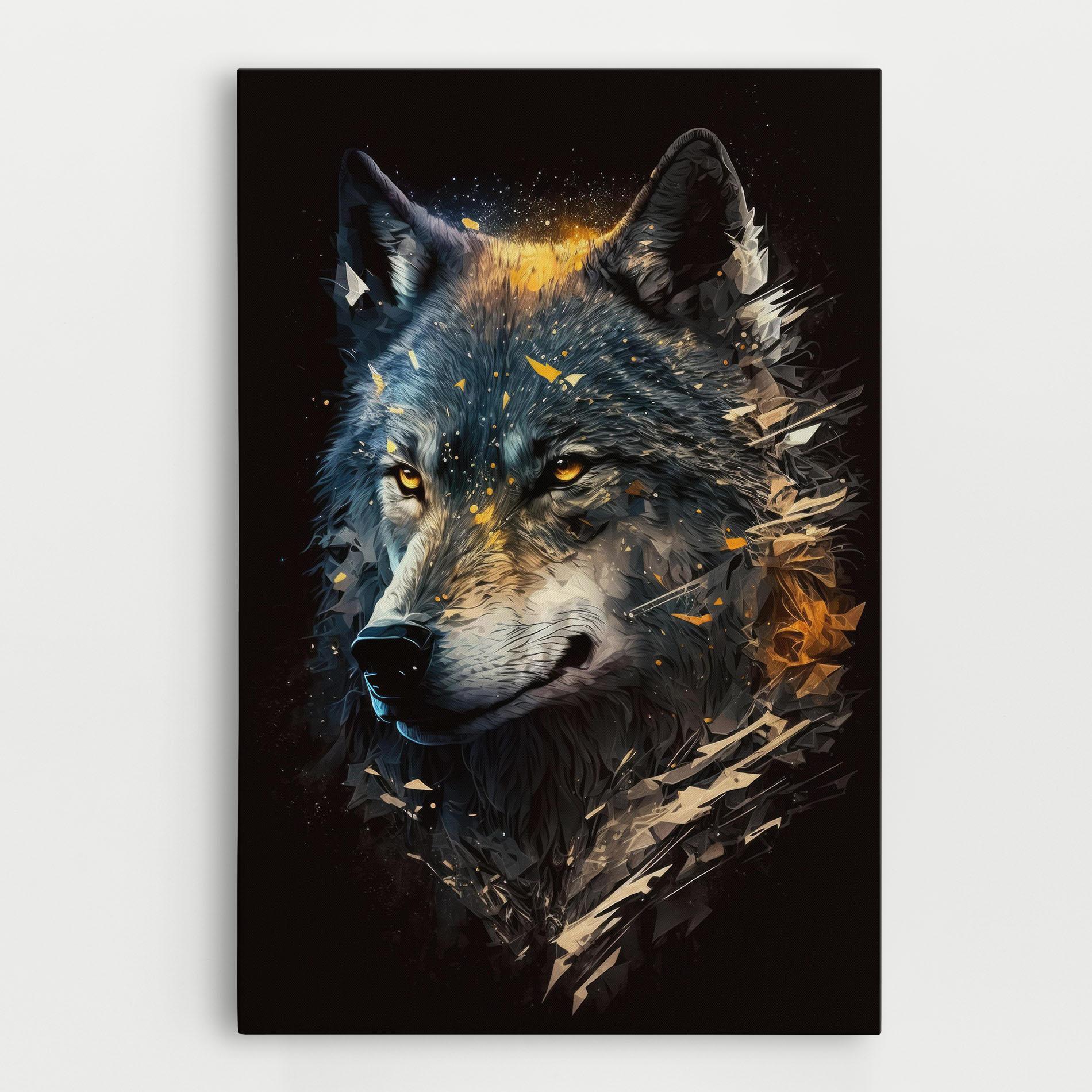 Leinwandbild Wolf Portrait mockup 0