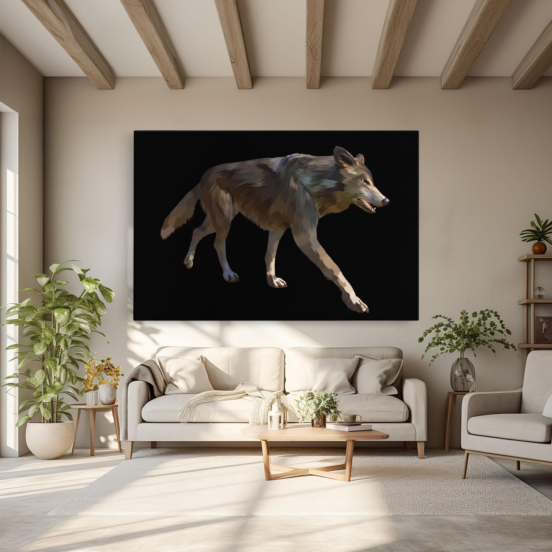 Leinwandbild 3d Wolf mockup 6