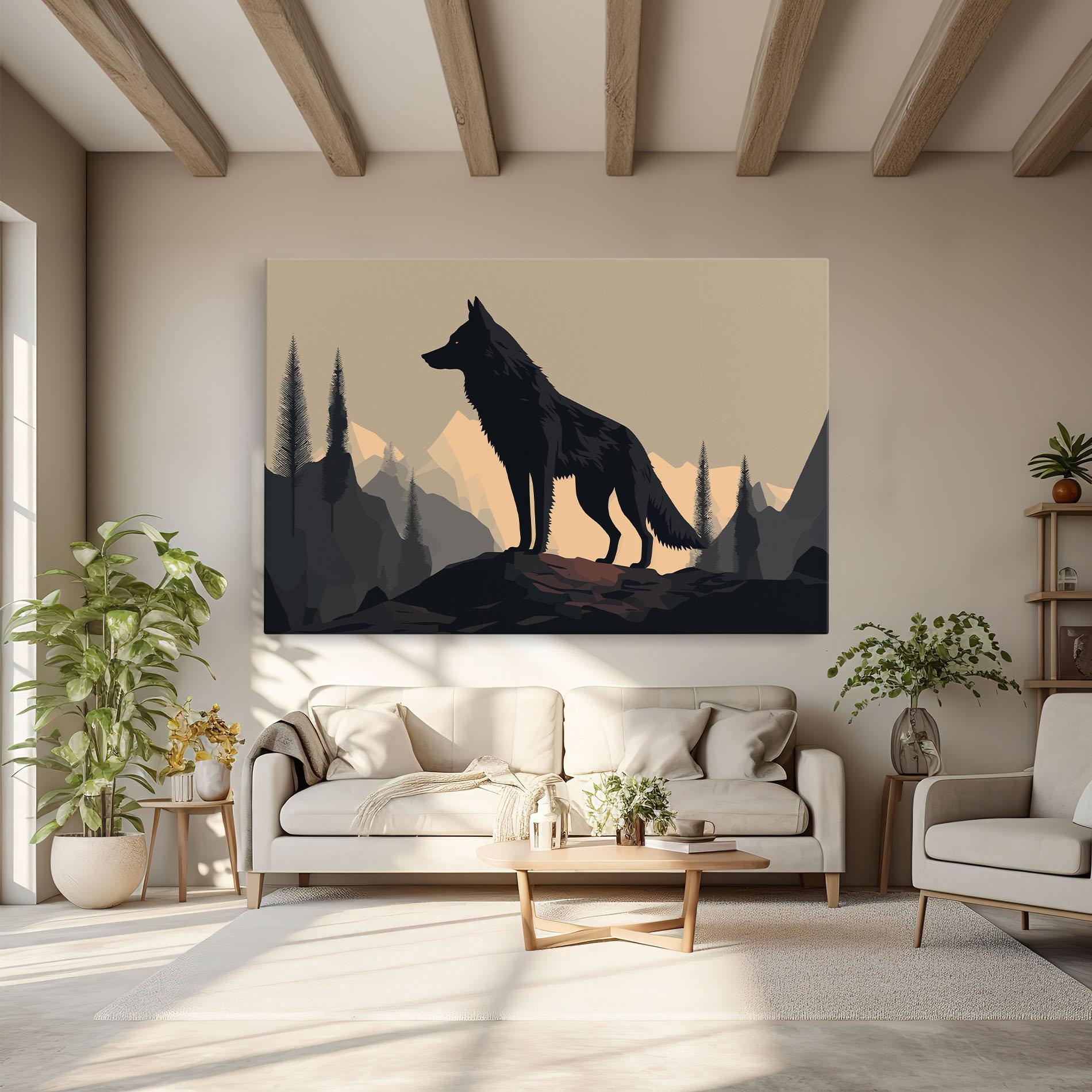 Leinwandbild Black Wolf mockup 6