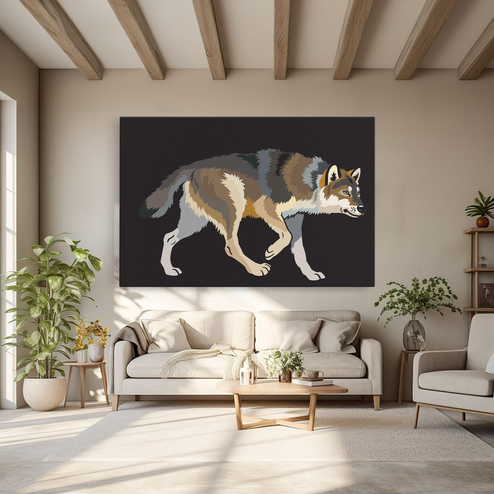 Leinwandbild Cartoon Wolf mockup 6