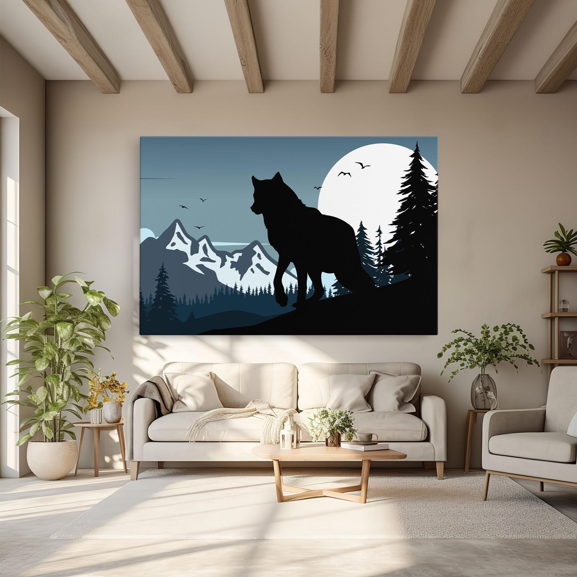 Leinwandbild Hill Wolf mockup 6