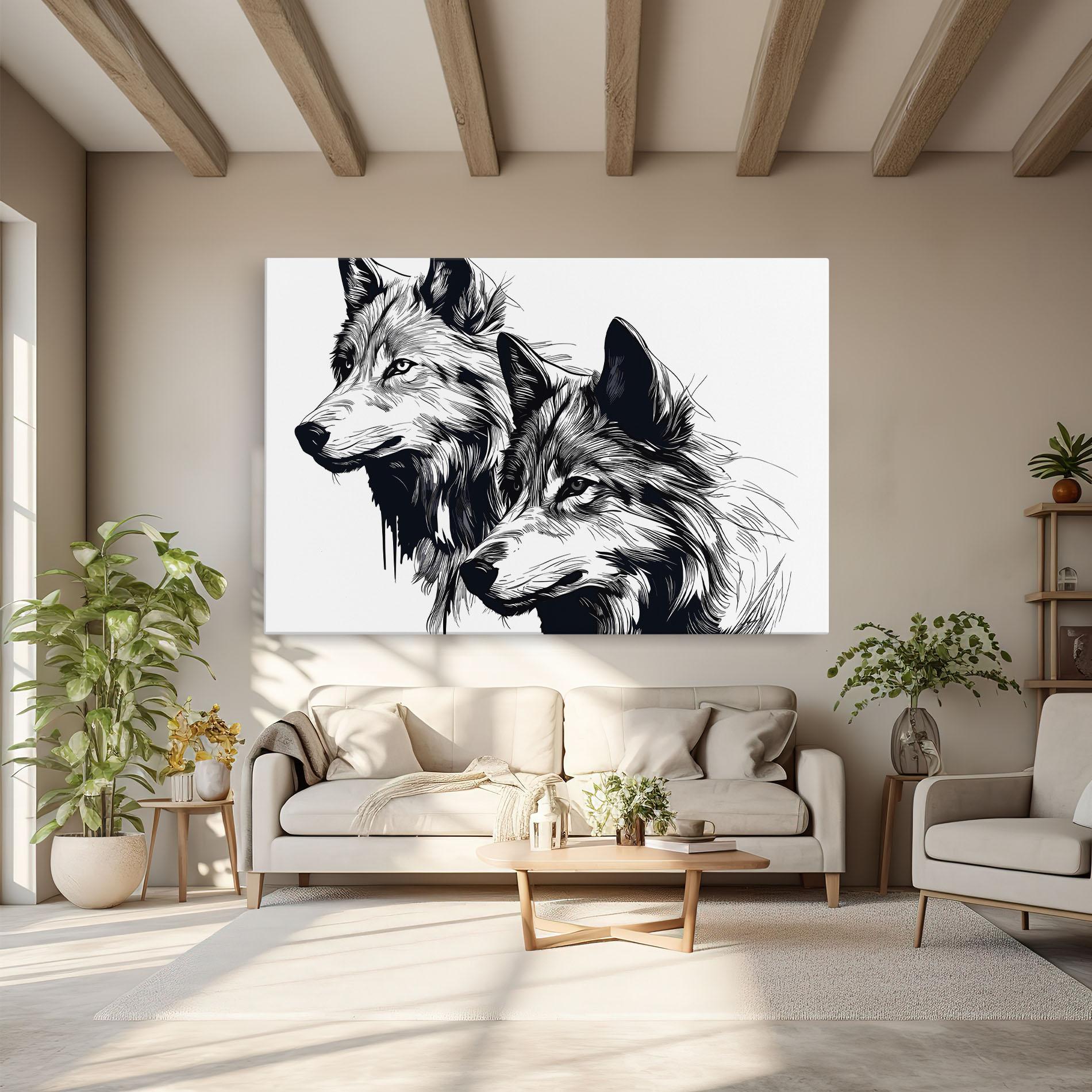 Leinwandbild Wolf Friends mockup 6