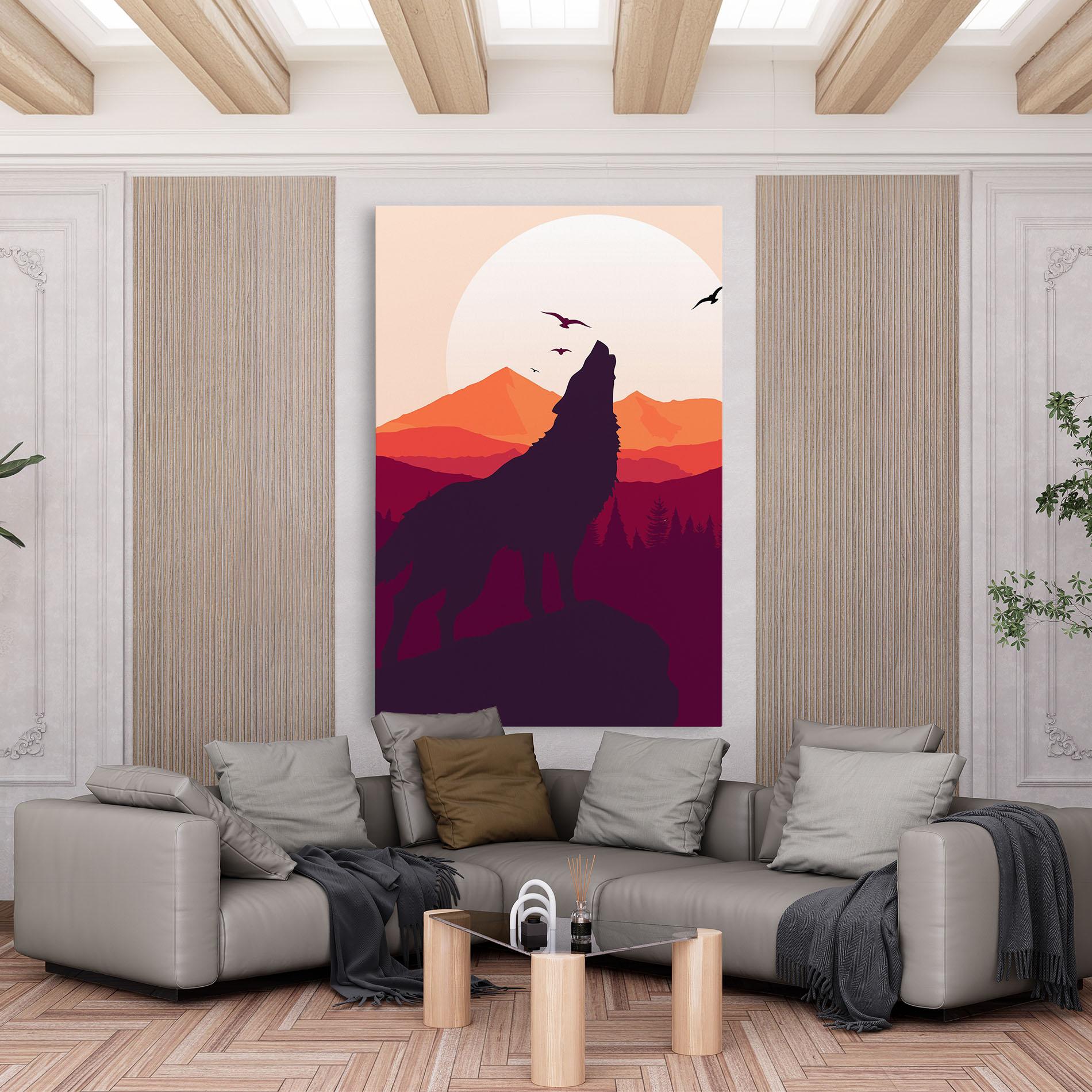 Leinwandbild Wolf Pink Moon mockup 6
