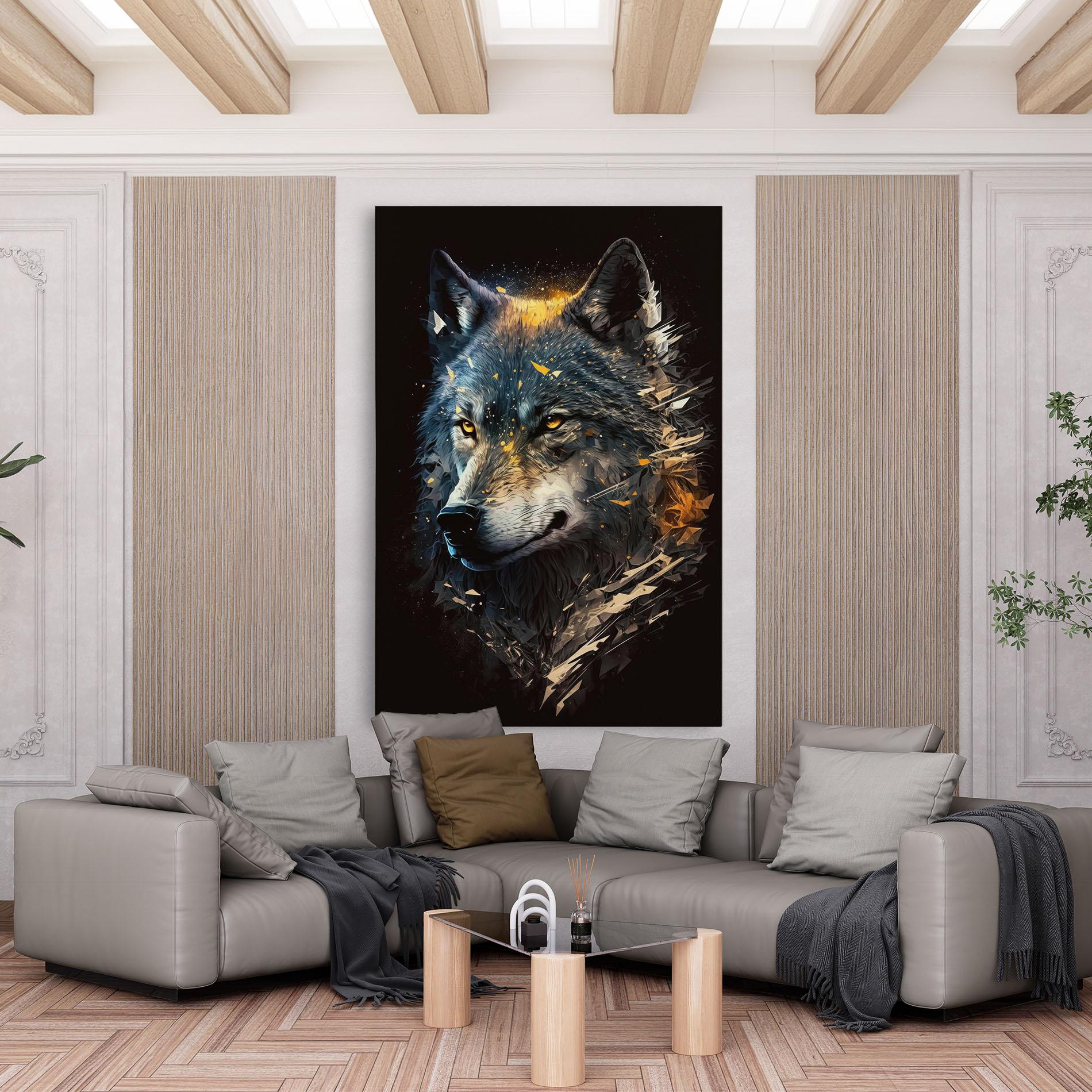 Leinwandbild Wolf Portrait mockup 6