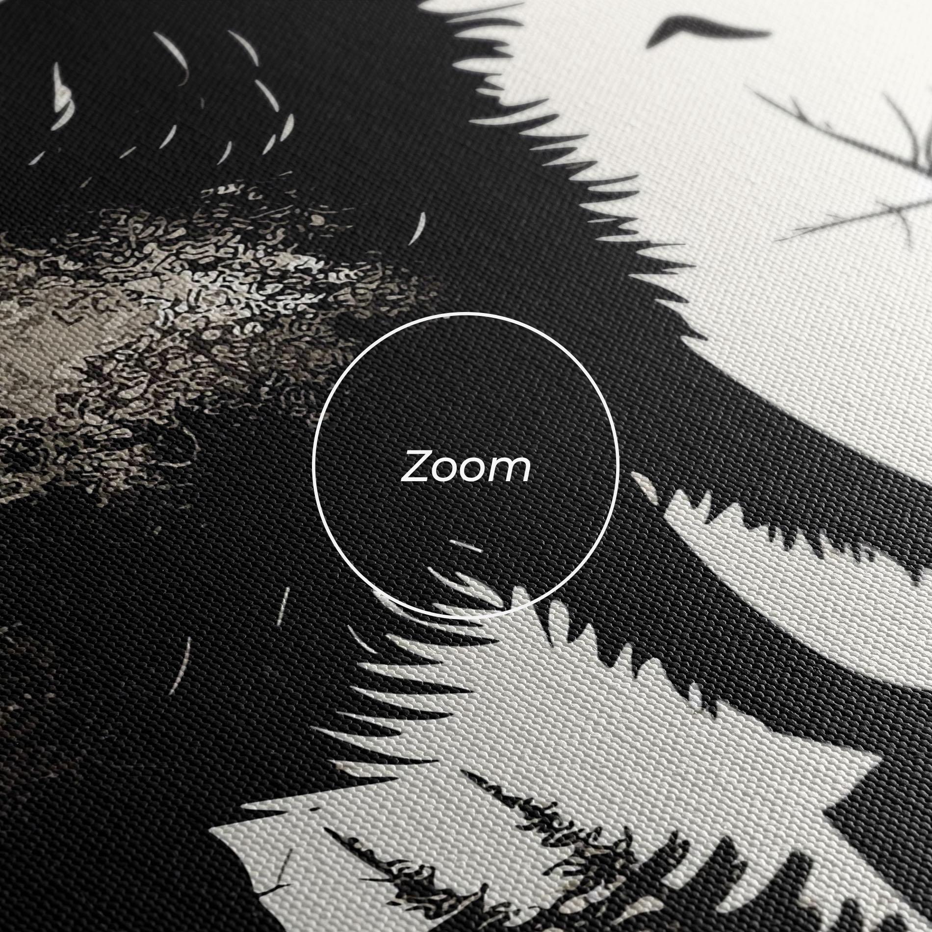 Leinwandbild Black On Cream Wolf mockup 3