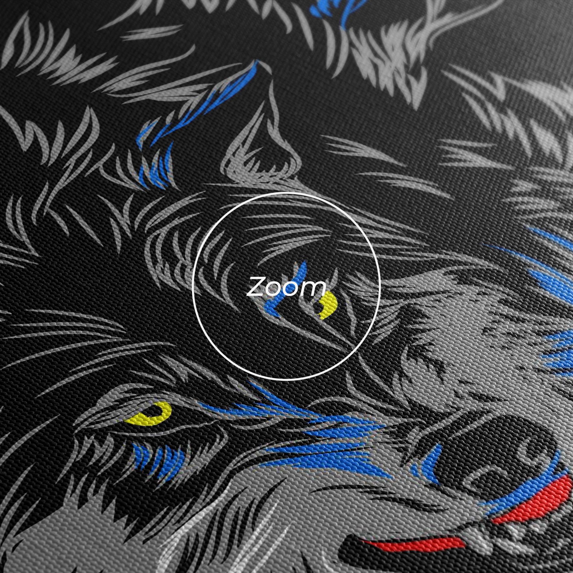 Leinwandbild Grey Blue Wolf mockup 3