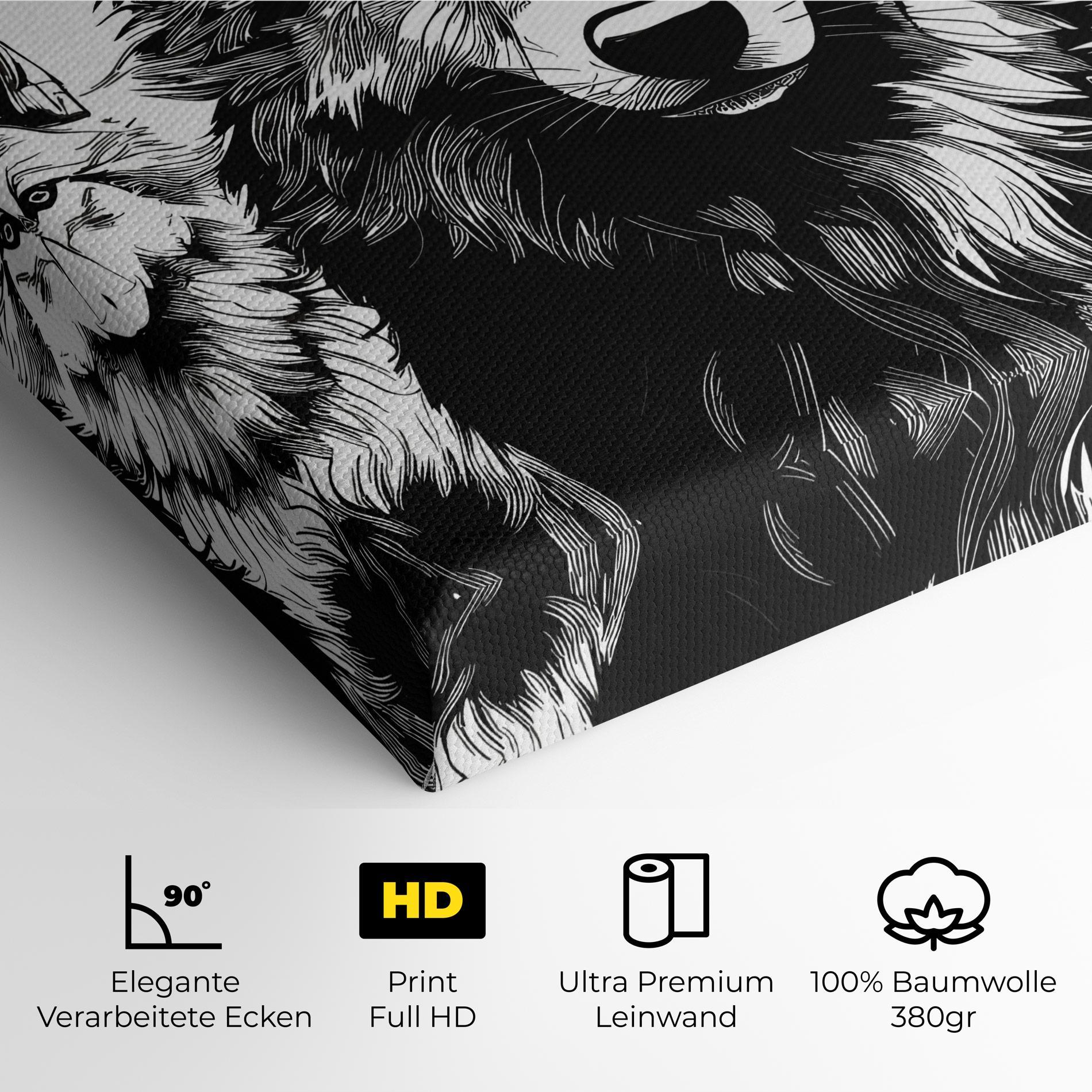 Leinwandbild 3 Wolves mockup 4