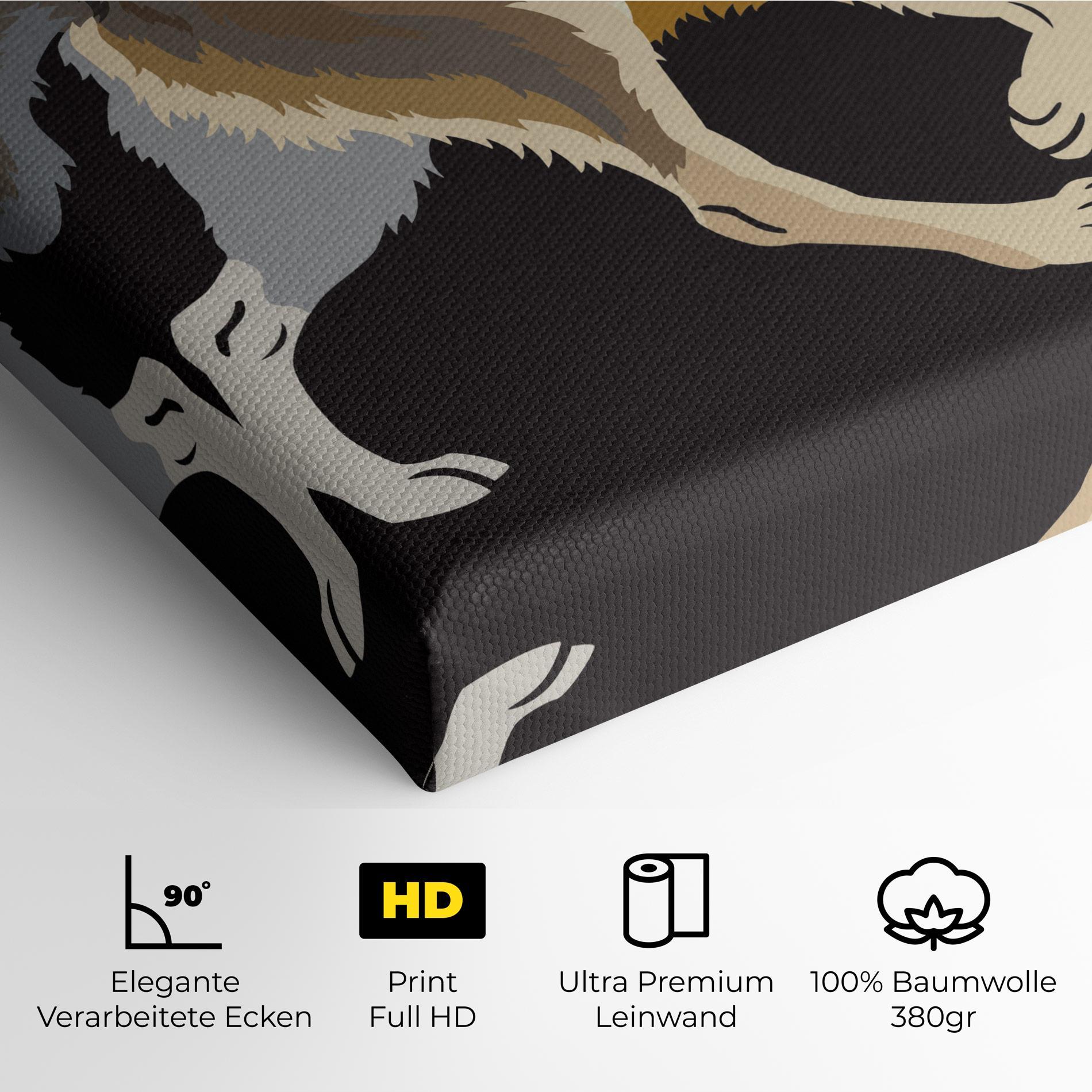 Leinwandbild Cartoon Wolf mockup 4