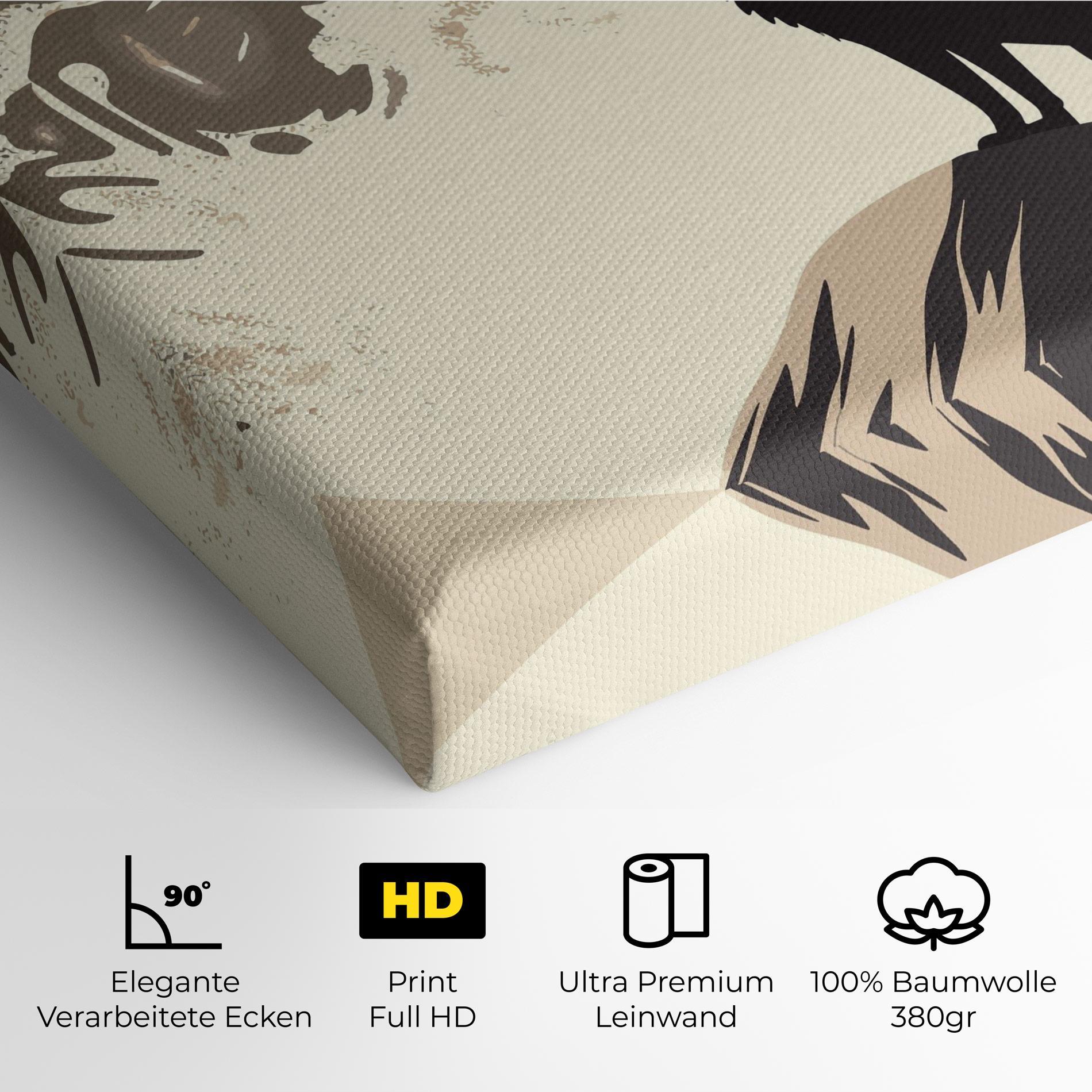 Leinwandbild Cream Moon Wolf mockup 4