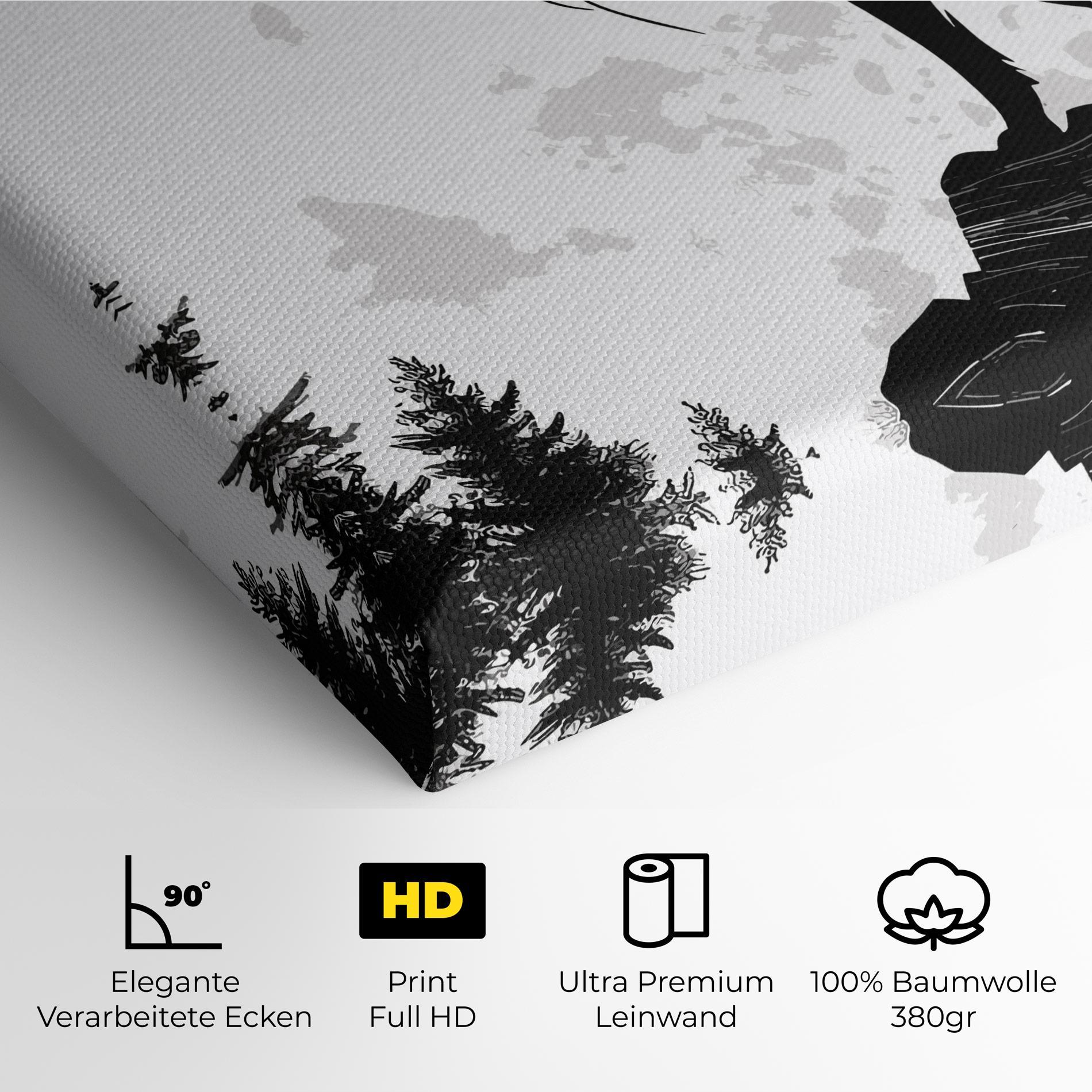 Leinwandbild Grey Moon Wolf mockup 4