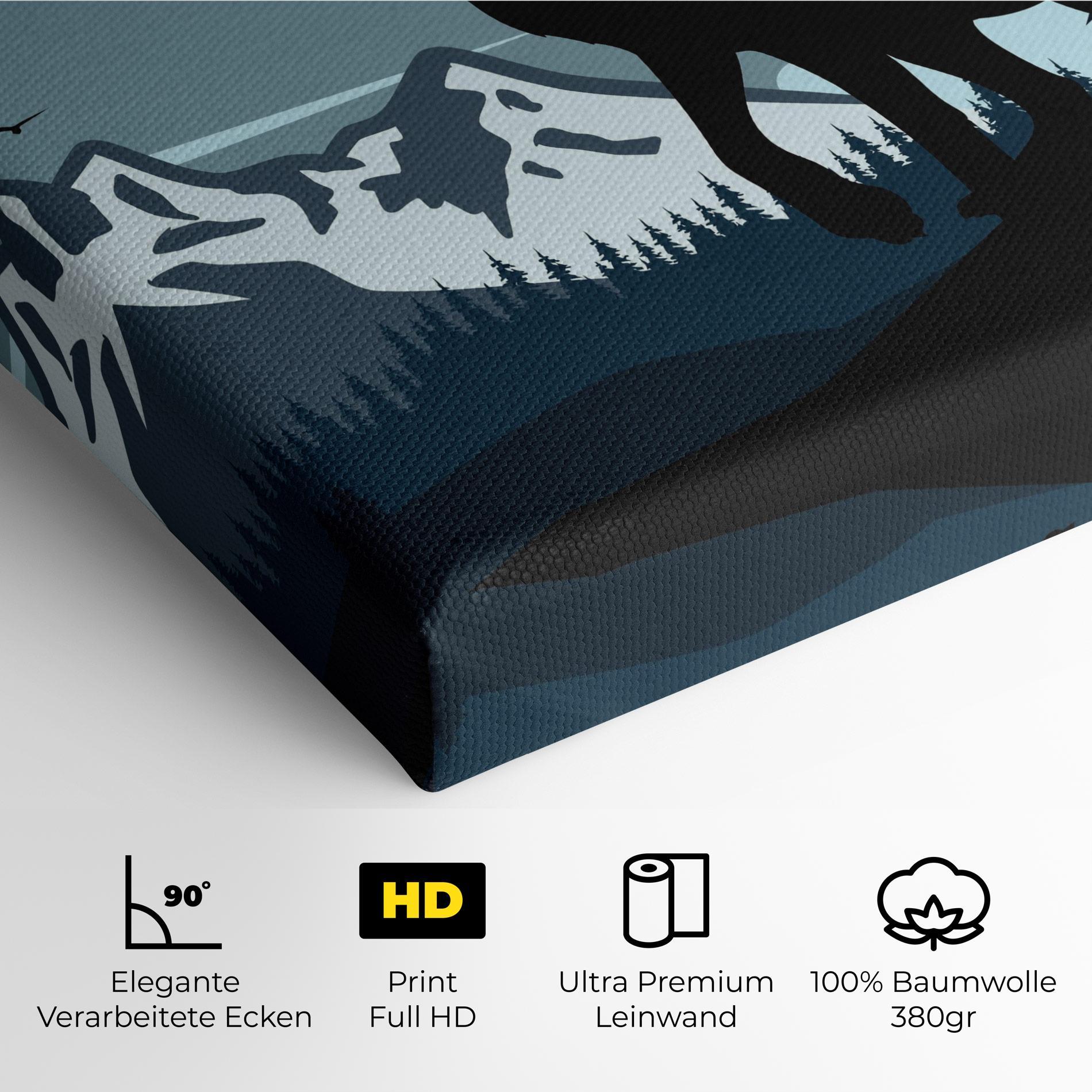 Leinwandbild Hill Wolf mockup 4