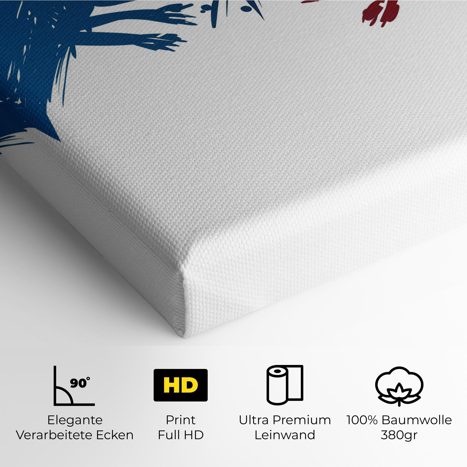 Leinwandbild Red Blue Wolves mockup 4