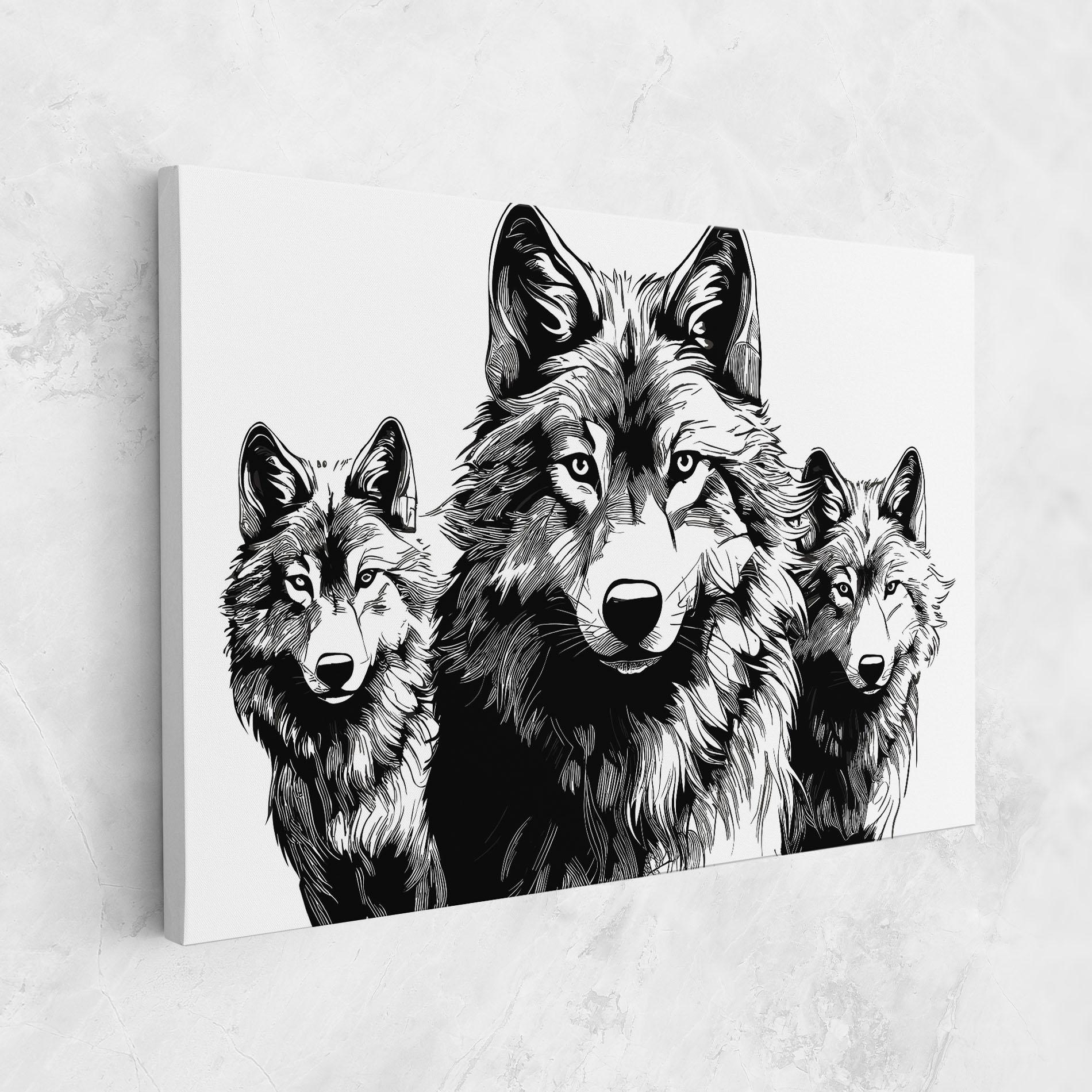 Leinwandbild 3 Wolves mockup 1