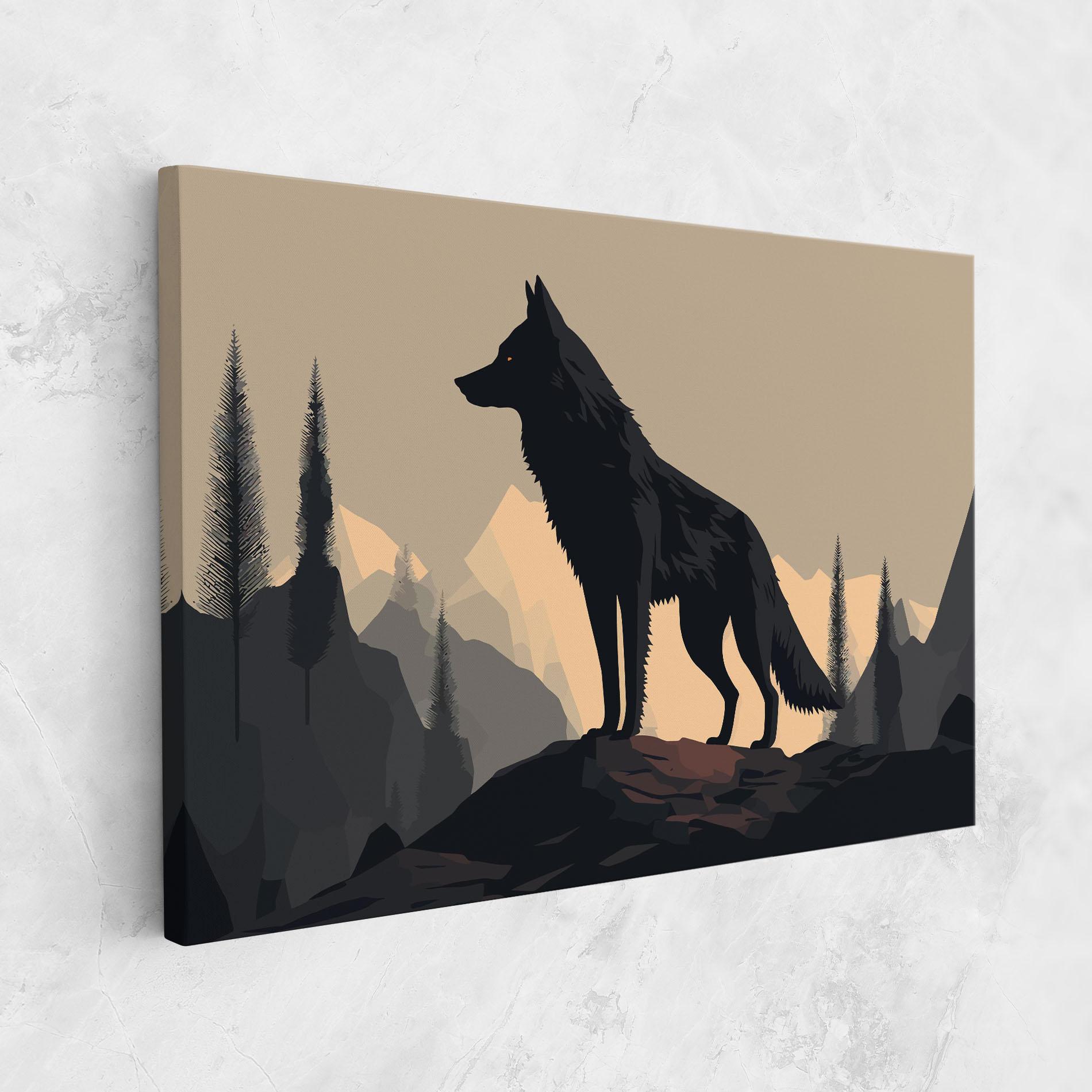 Leinwandbild Black Wolf mockup 1