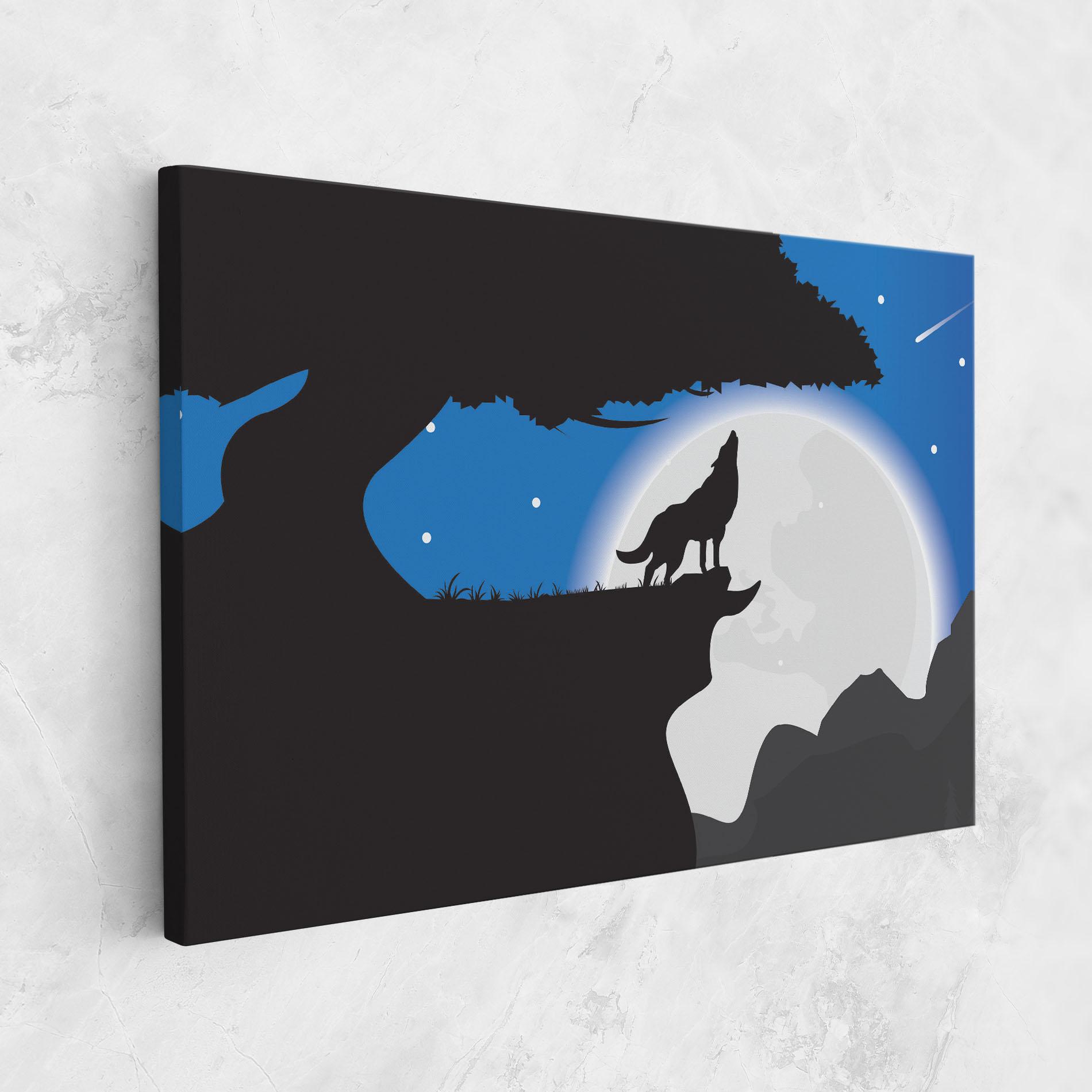 Leinwandbild Blue Light Wolf mockup 1