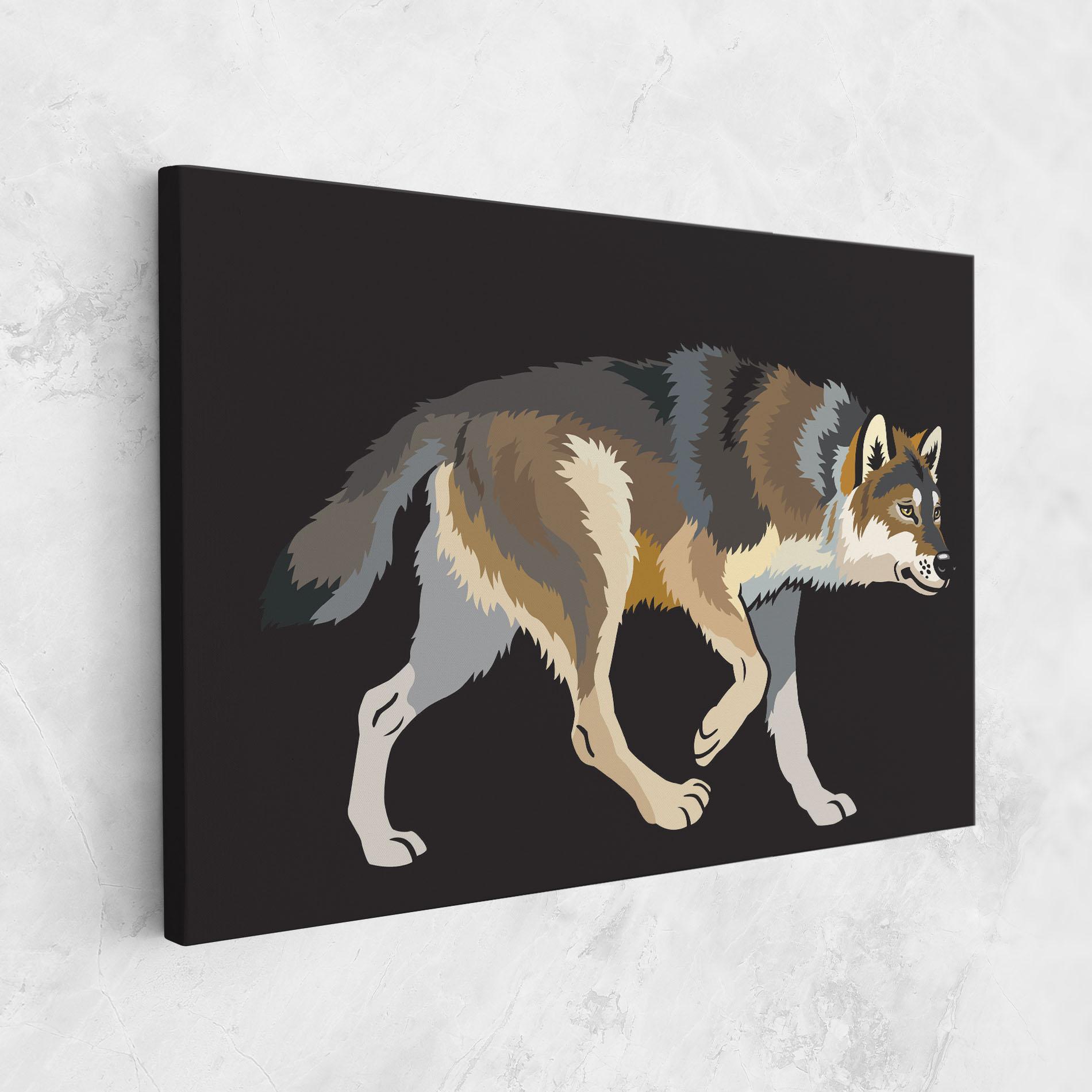 Leinwandbild Cartoon Wolf mockup 1