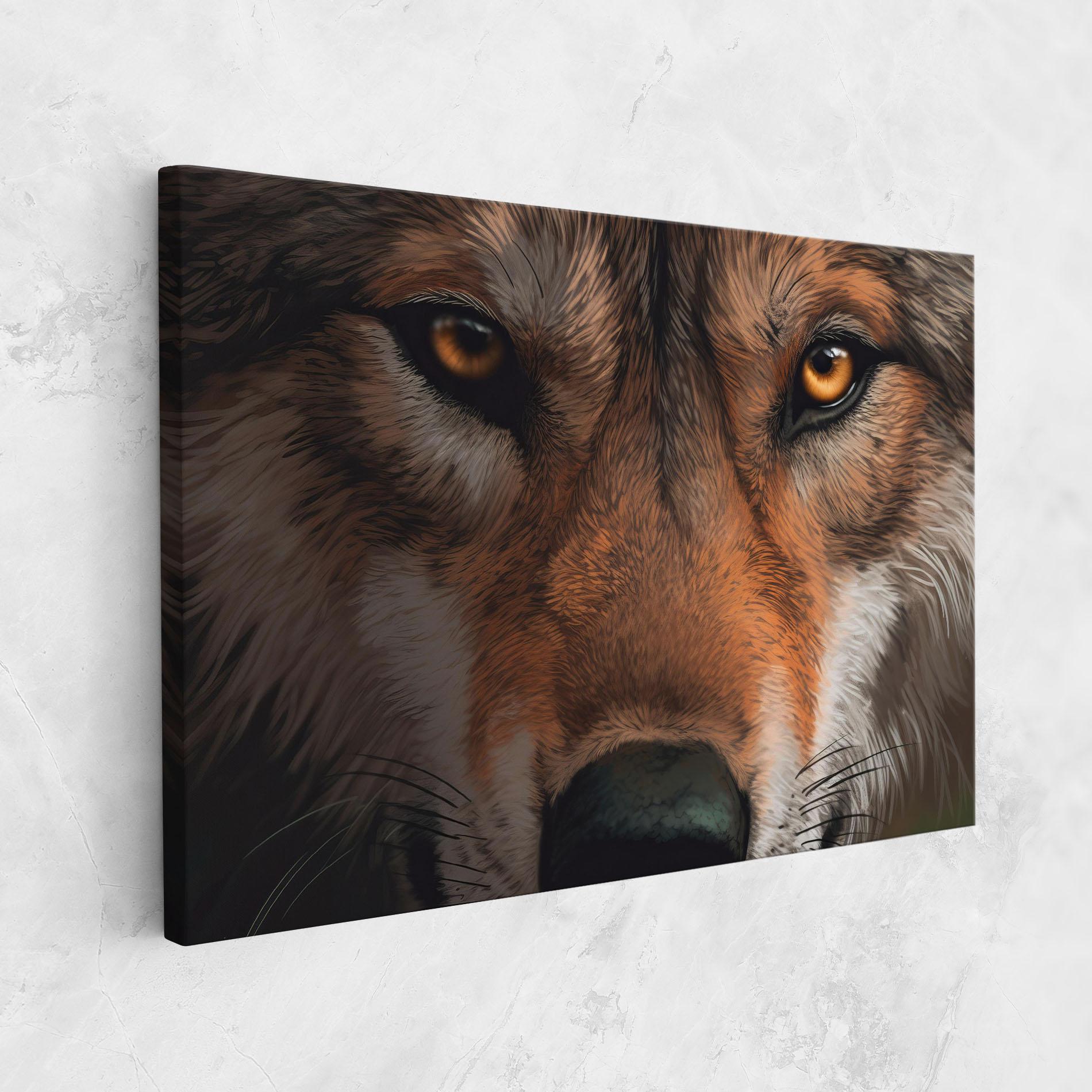 Leinwandbild Close Up Wolf Eyes mockup 1
