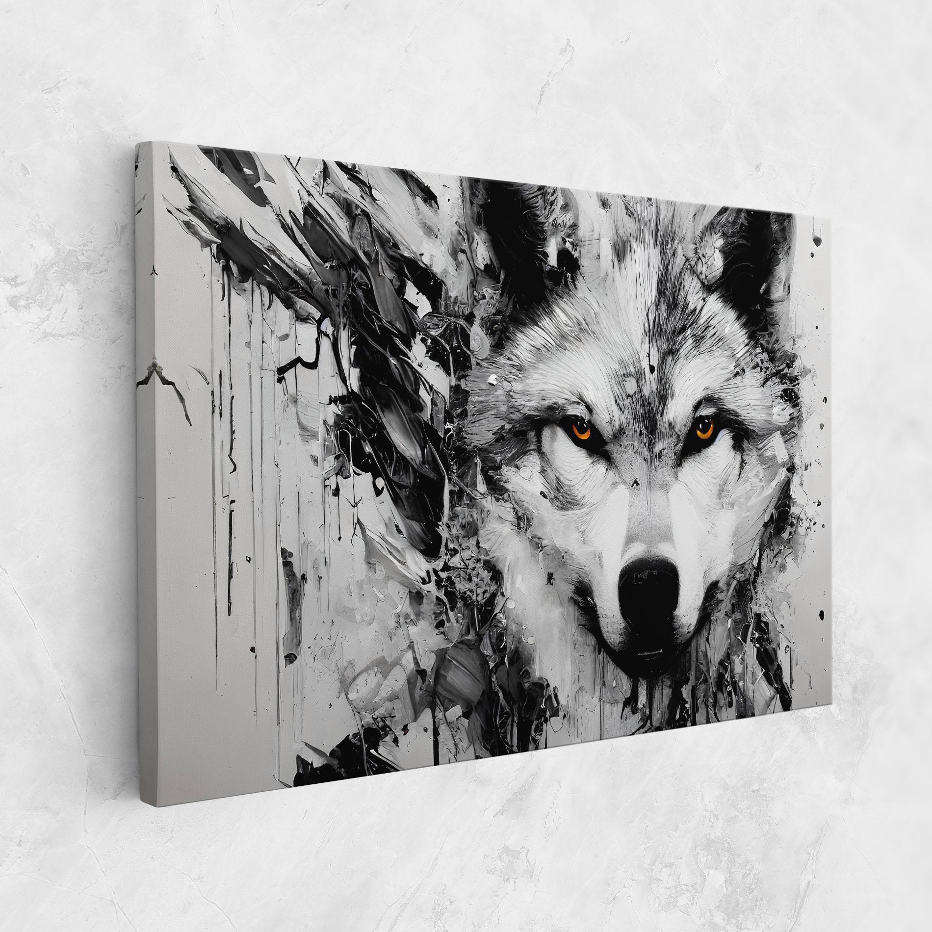 Leinwandbild Grey Wolf Portrait mockup 1