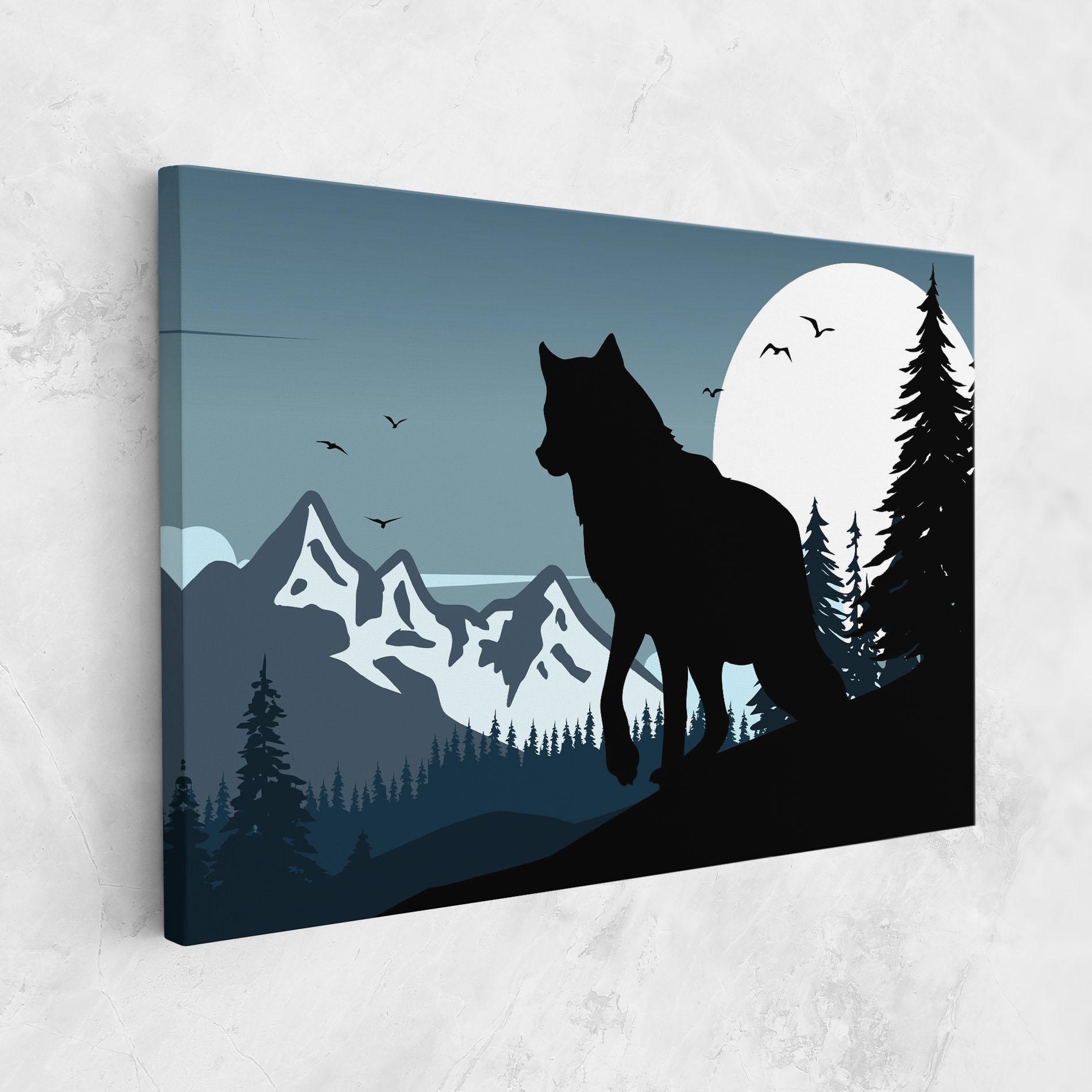 Leinwandbild Hill Wolf mockup 1