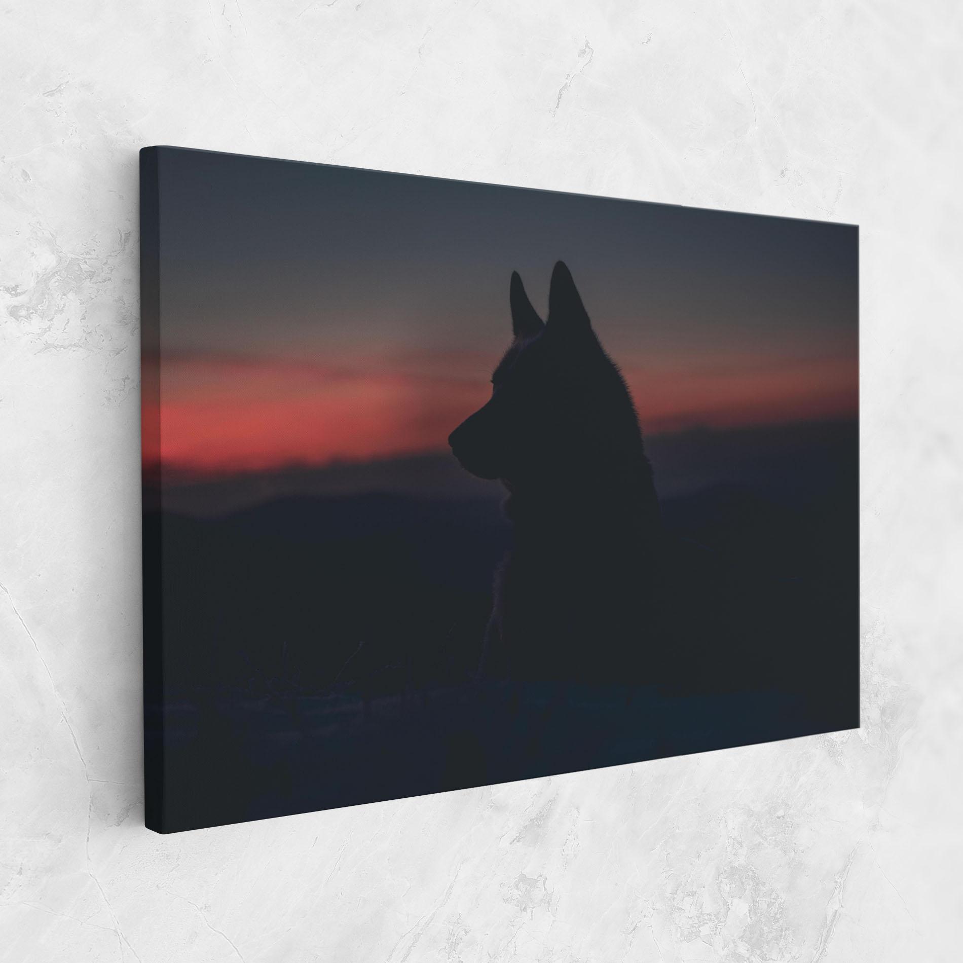 Leinwandbild Wolf Shillouette mockup 1