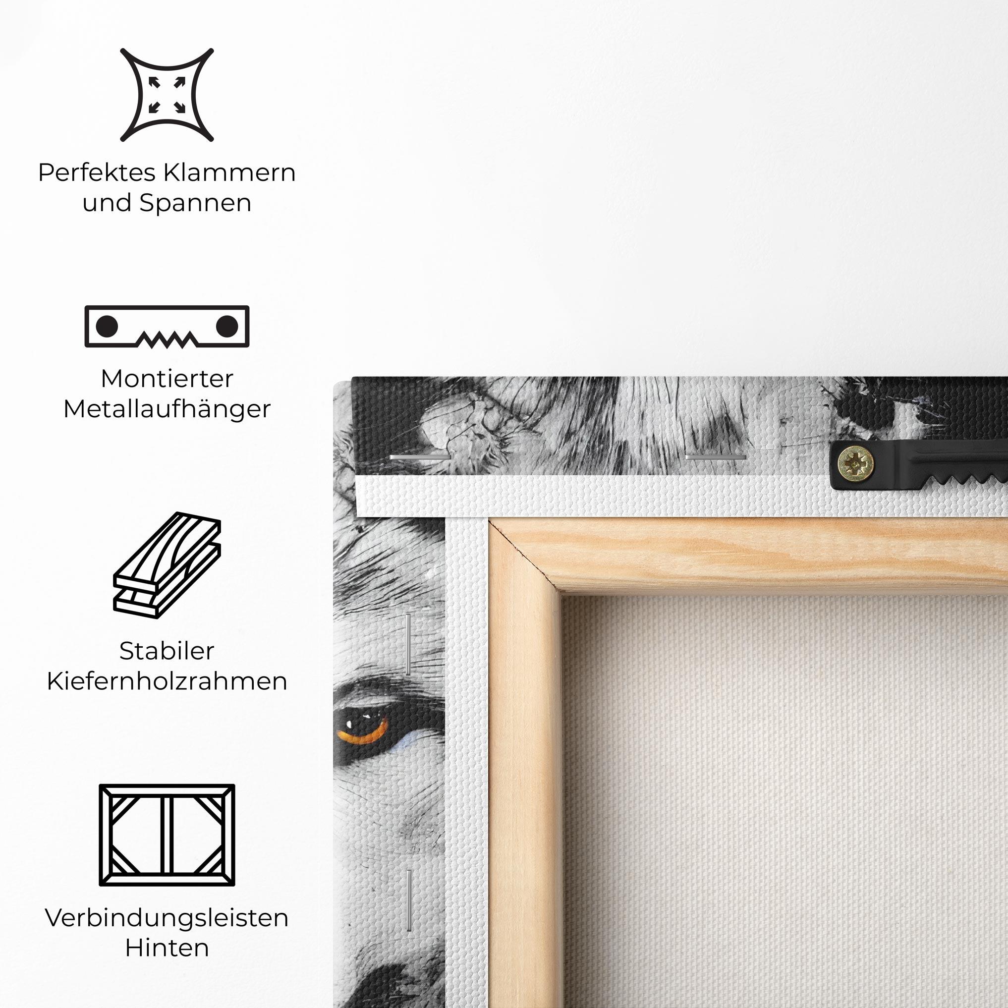 Leinwandbild Grey Wolf Portrait mockup 5