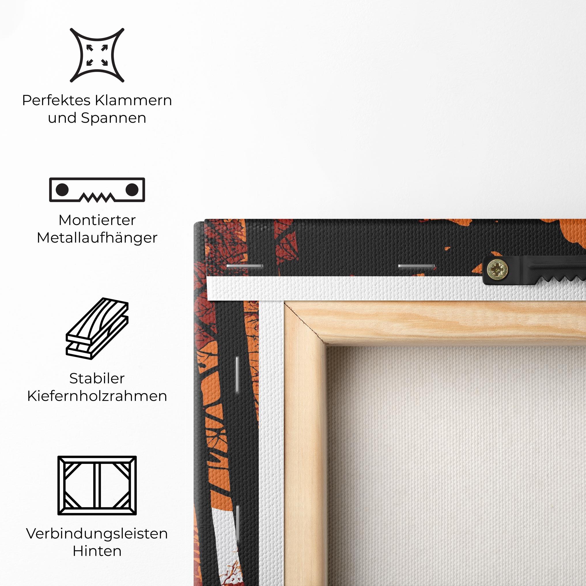 Leinwandbild Orange Sky Wolf mockup 5