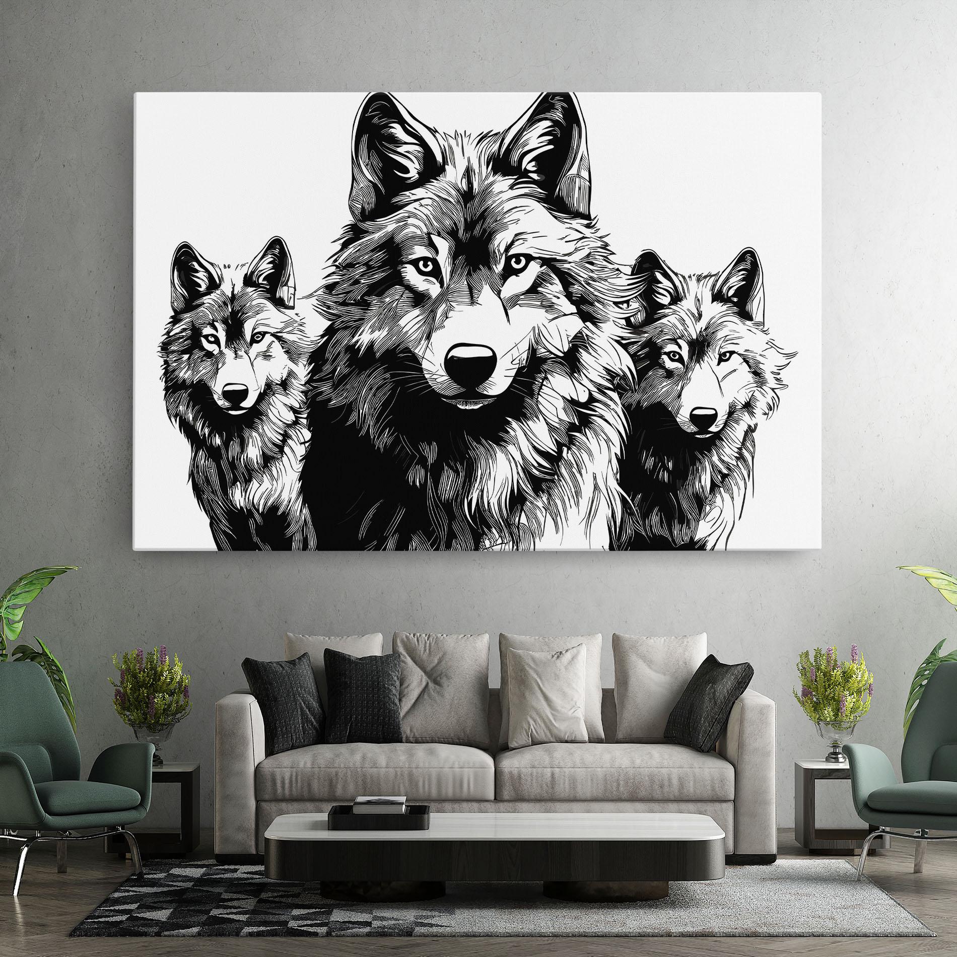 Leinwandbild 3 Wolves mockup 7