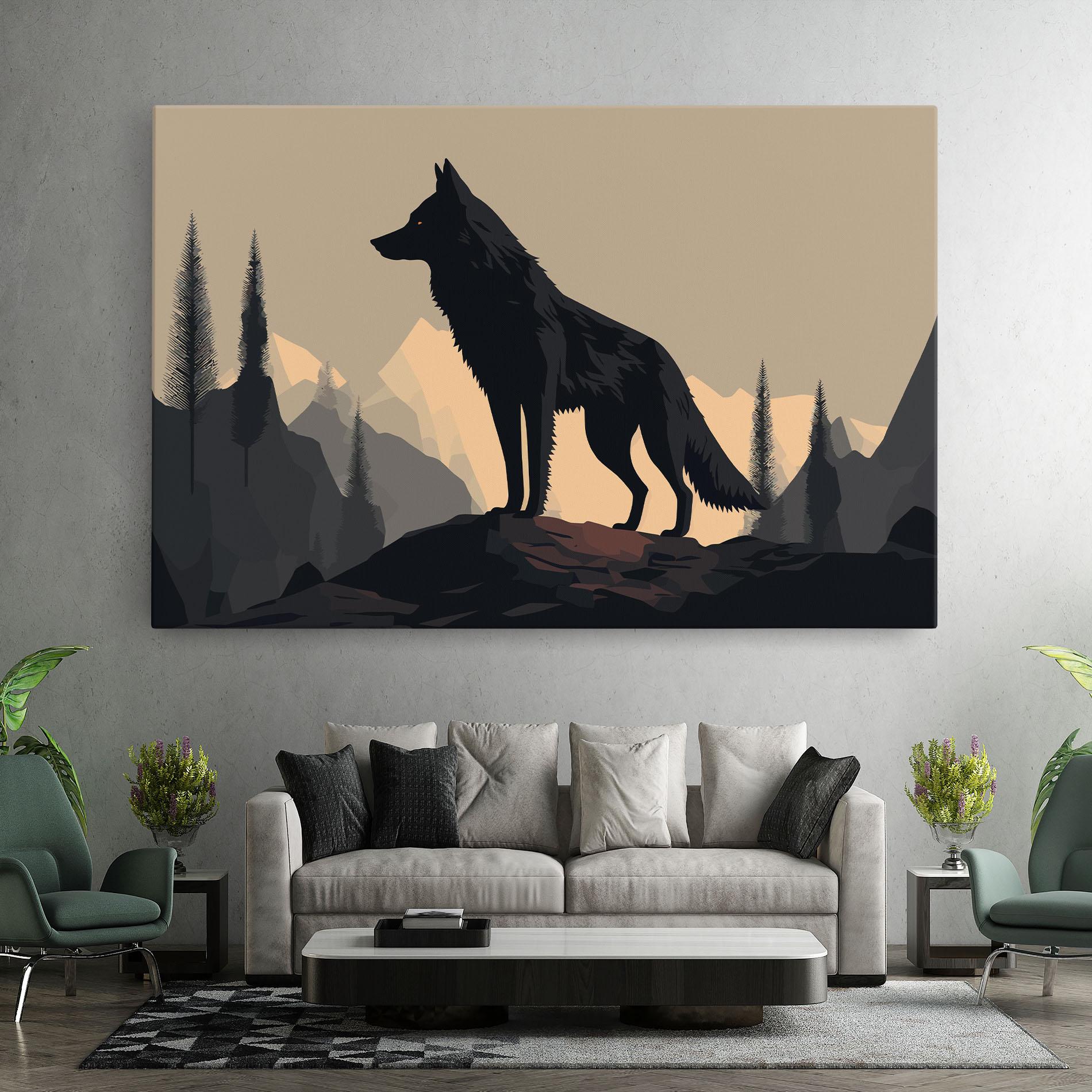 Leinwandbild Black Wolf mockup 7