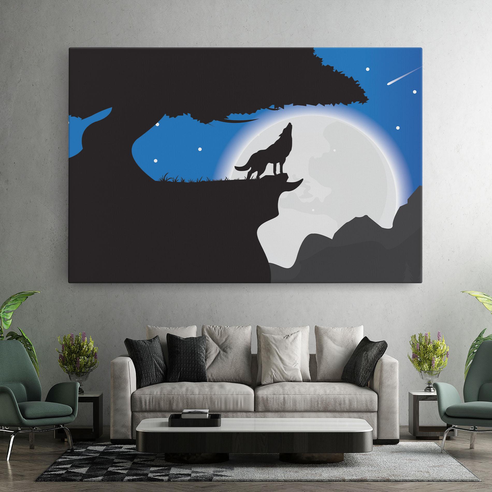 Leinwandbild Blue Light Wolf mockup 7