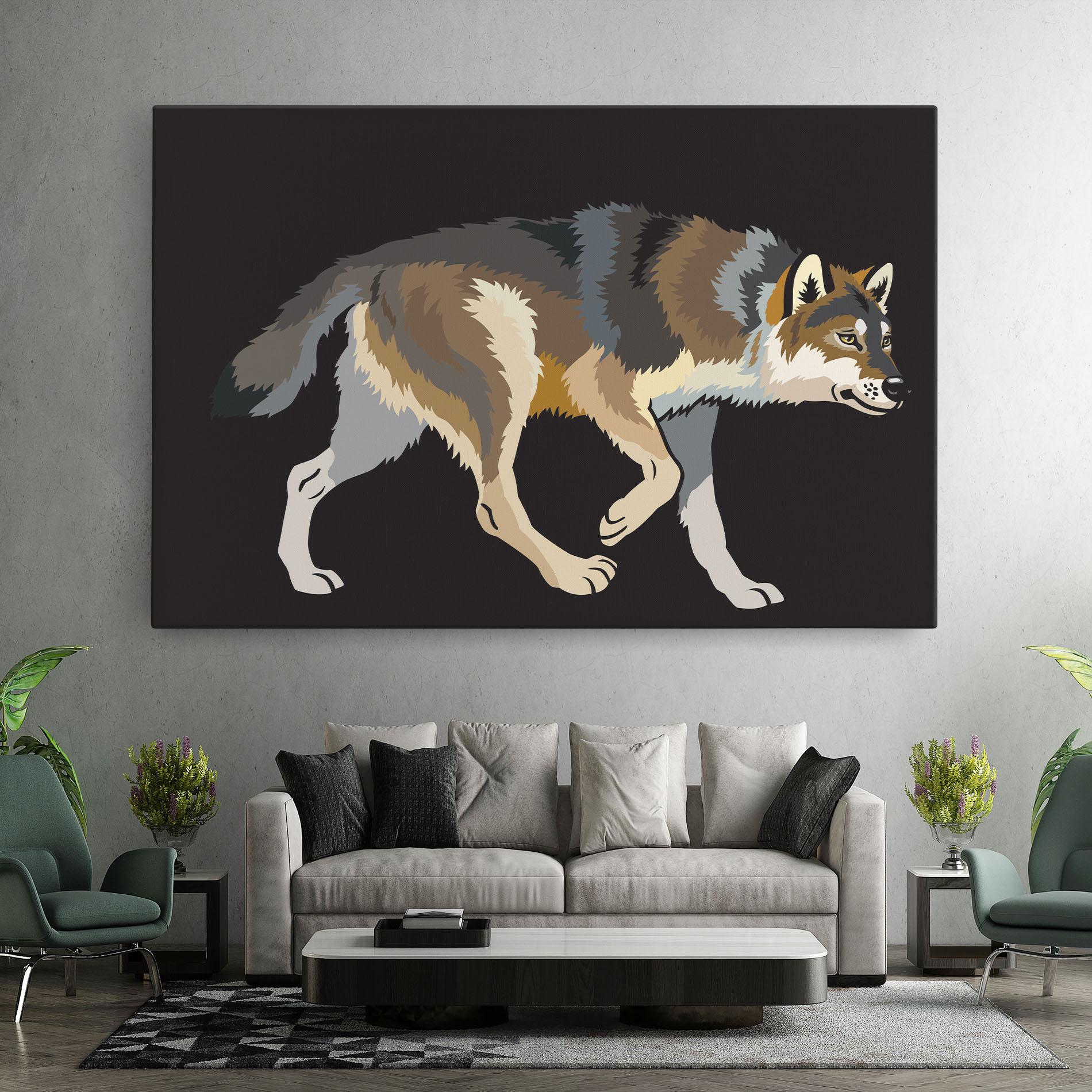 Leinwandbild Cartoon Wolf mockup 7