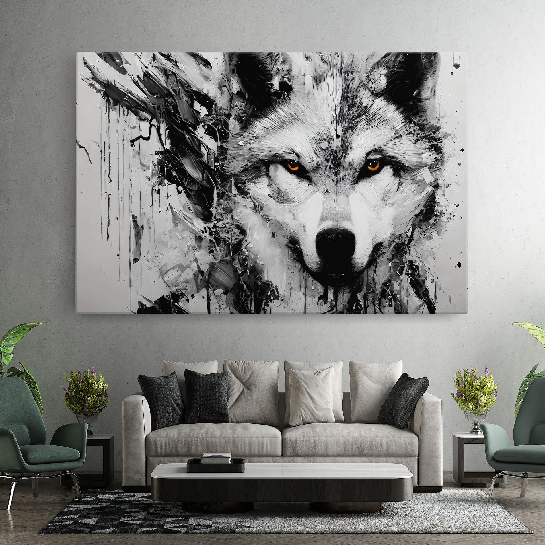 Leinwandbild Grey Wolf Portrait mockup 7
