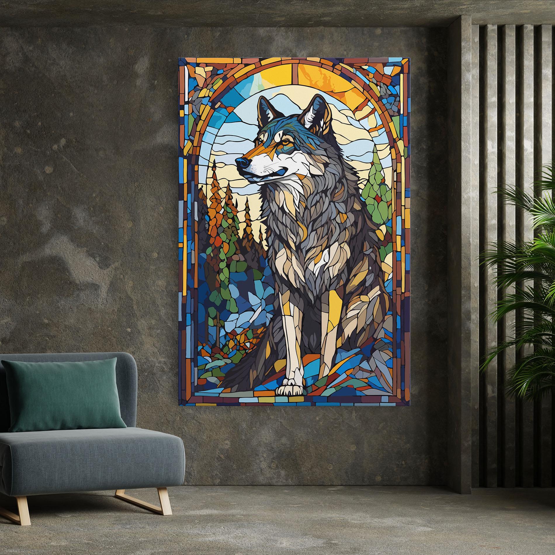 Leinwandbild Glass Wolf mockup 7